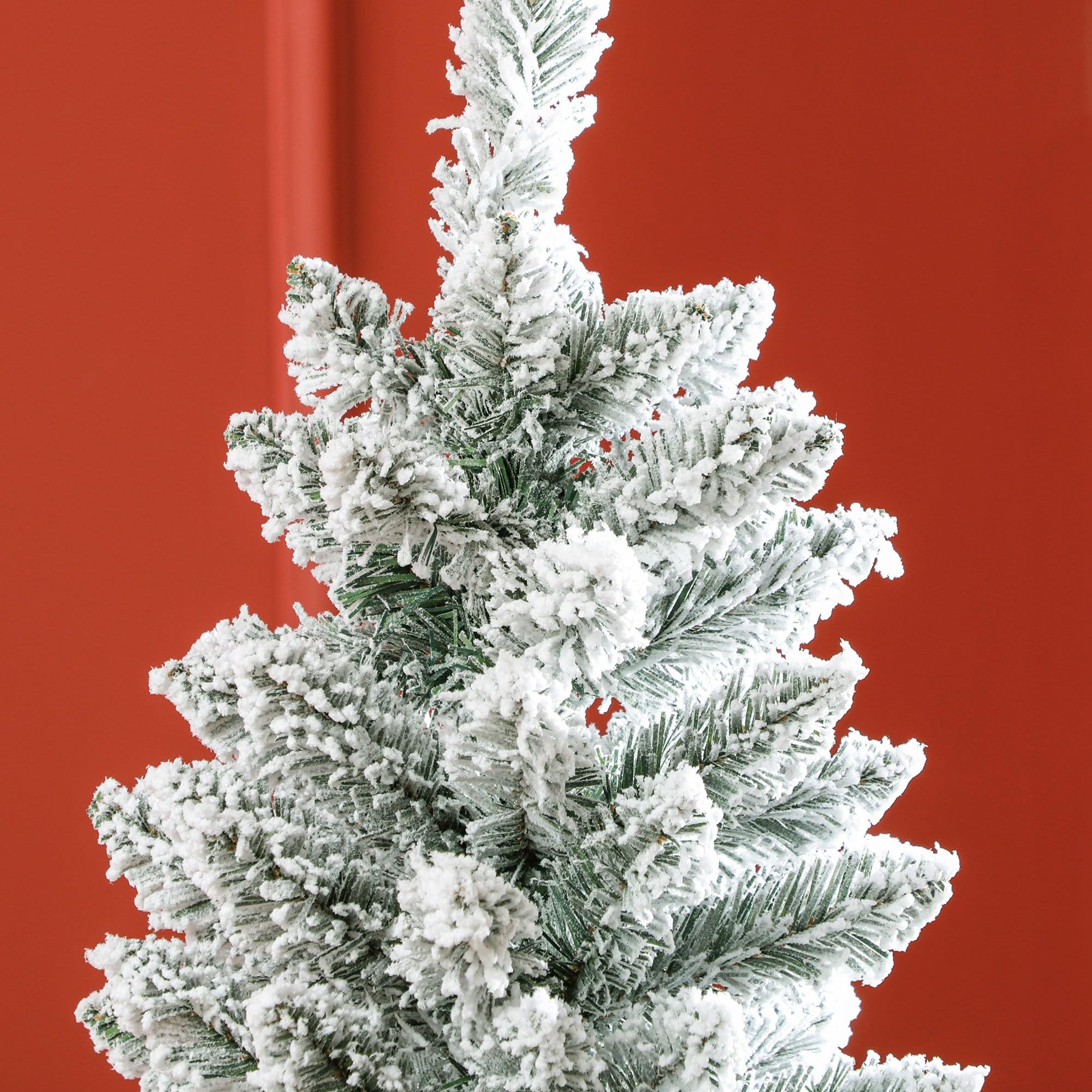 HOMCOM Árbol de Navidad 183 cm Árbol de Navidad Artificial Nevado con 479 Ramas y Soporte de Metal Árbol Navideño para Salón Interior Verde