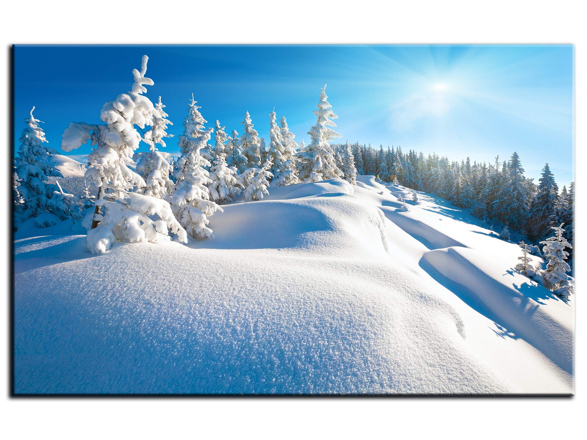 Declina, Quadro Decorativo da Parete per Soggiorno Moderno, Poster da Parete, Decorazione da Parete, Tela Decorativa Paesaggio innevato, 50 x 30 cm, Canvas, 120x80 cm