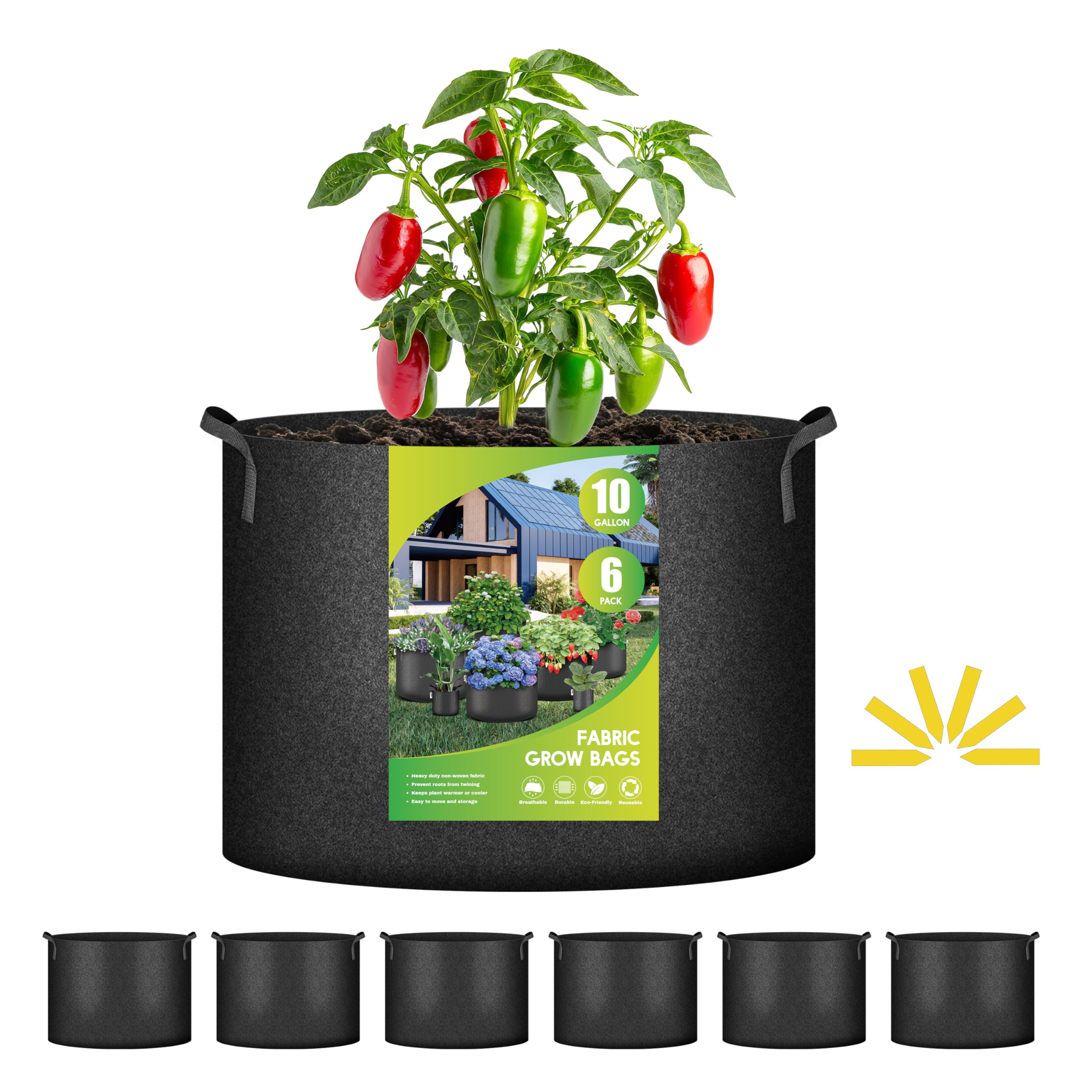 iPower 10 Gallon Grow Bag 6-Pack