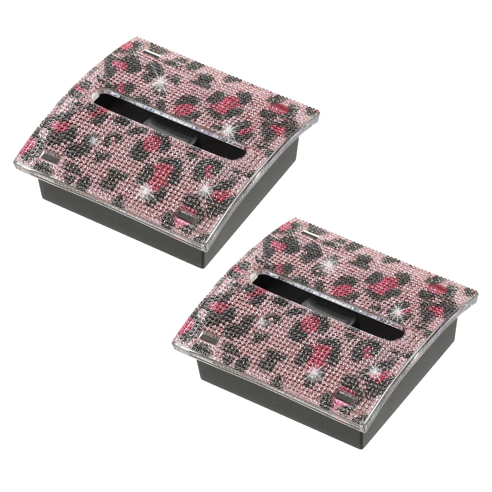 PATIKIL Leopard Print Rhinestone Sticky Note Dispenser