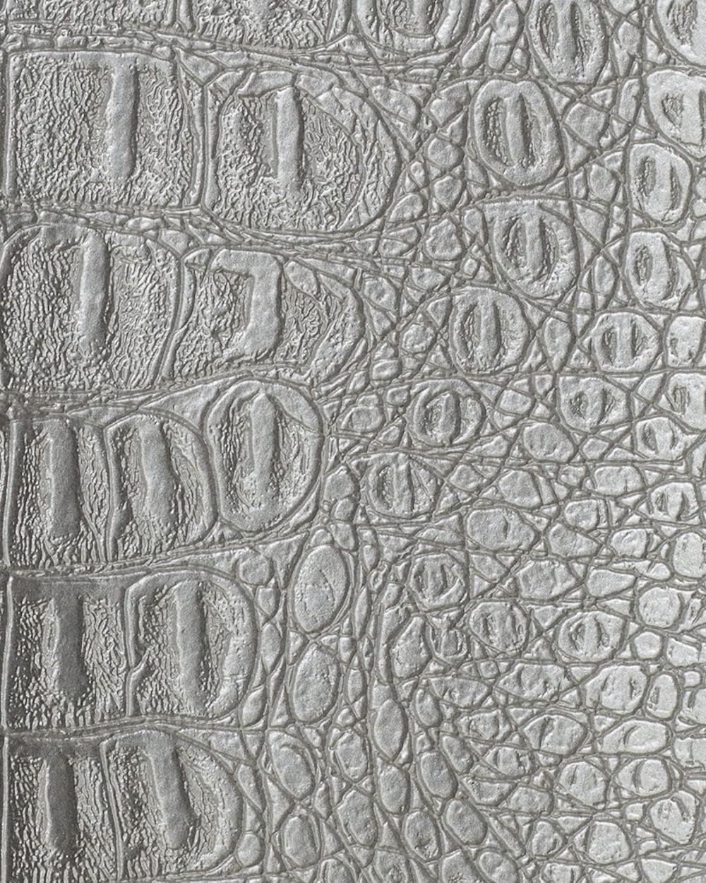 Silver Gator Faux Leather Fabric Upholstery Vinyl 54 Inches Wide Sold by The Yard