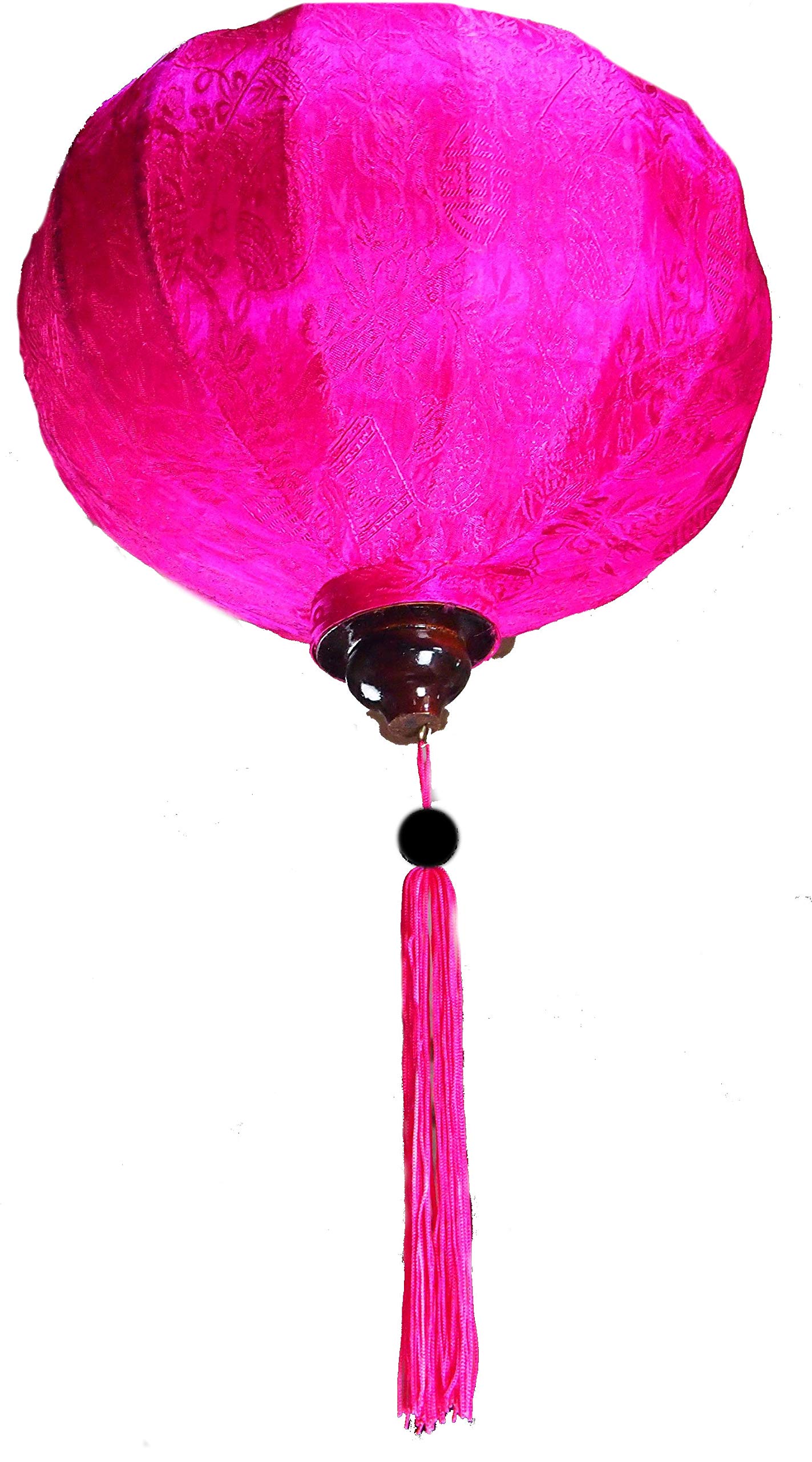 Terrapin Trading Vietnamese Oriental Silk & Bamboo Handcrafted Lantern Lamp Chinese Pink 20" L V1