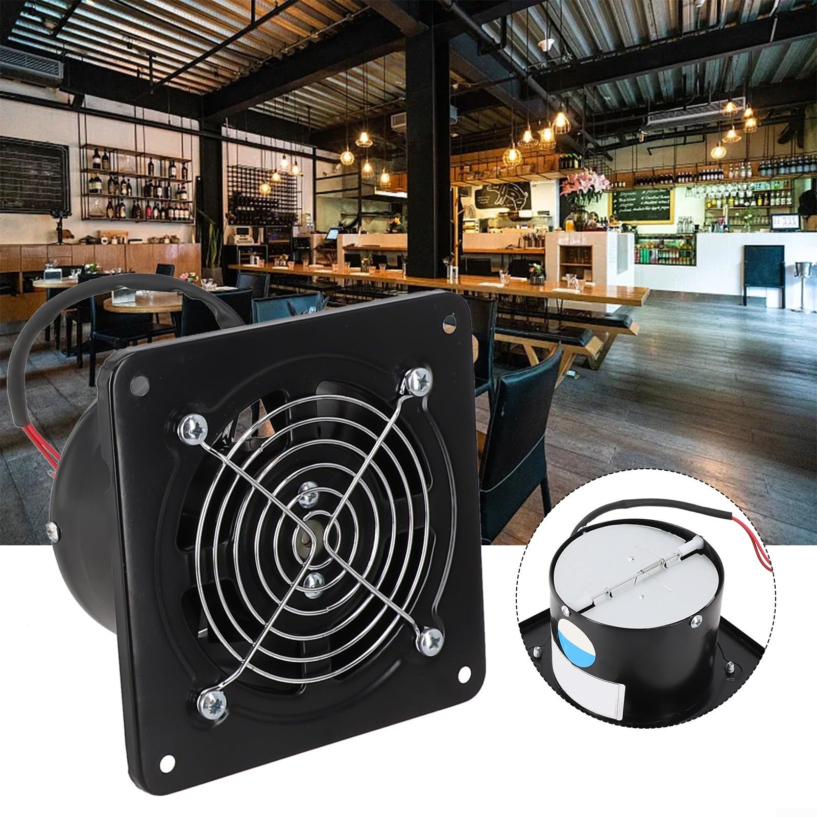 Ventilador de escape industrial de 4 pulgadas, extractor de ventilación axial, soplador de 220 V, marco de metal de acero inoxidable, motor de cobre, taller, almacén, restaurante, garaje