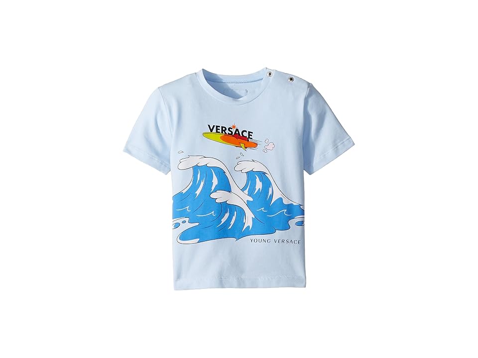 

Versace Kids Short Sleeve Wave Graphic T-Shirt (Infant) (Light Blue) Boy's T Shirt