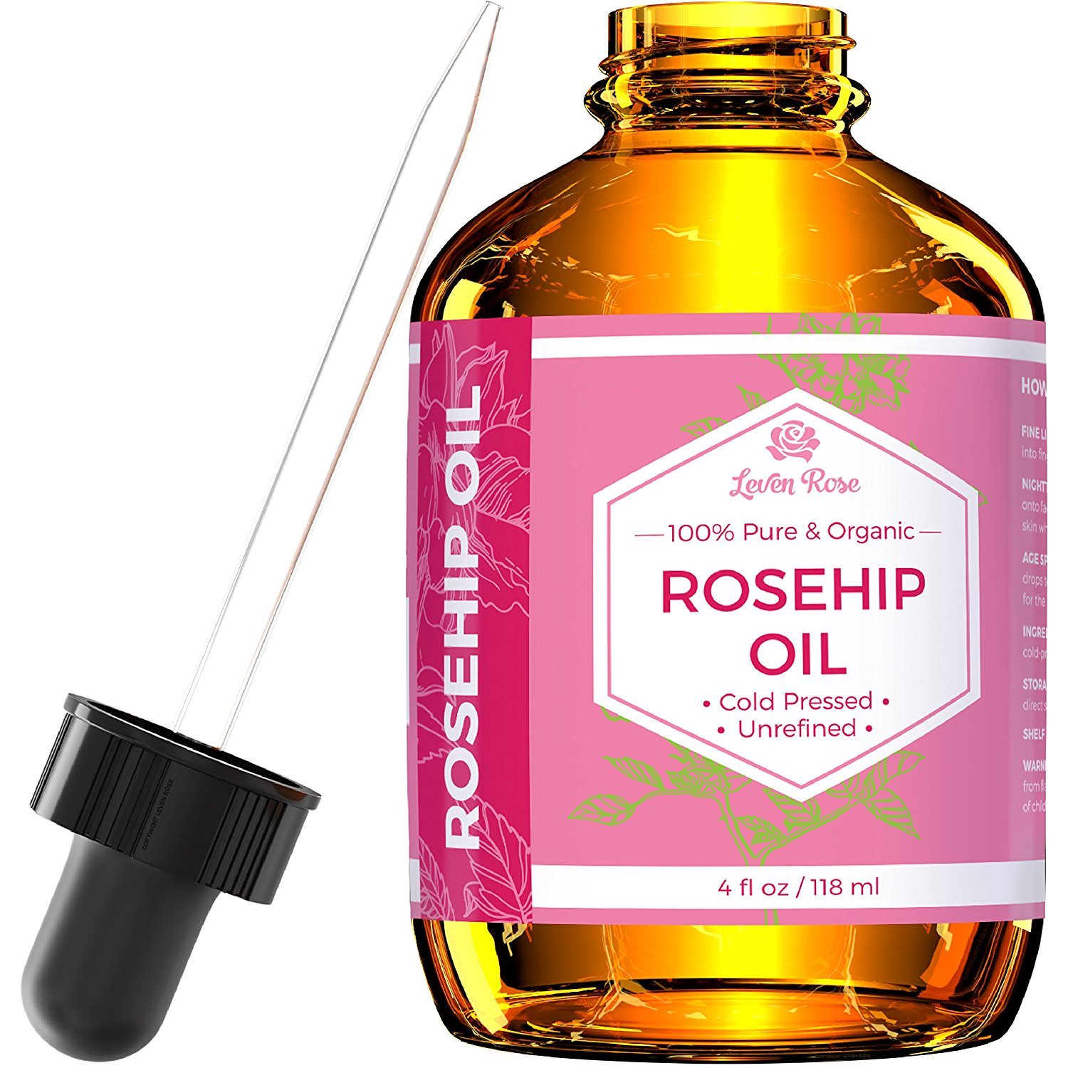 Amazon.com: Leven Rose Pure Rosehip Oil for Face Organic Cold