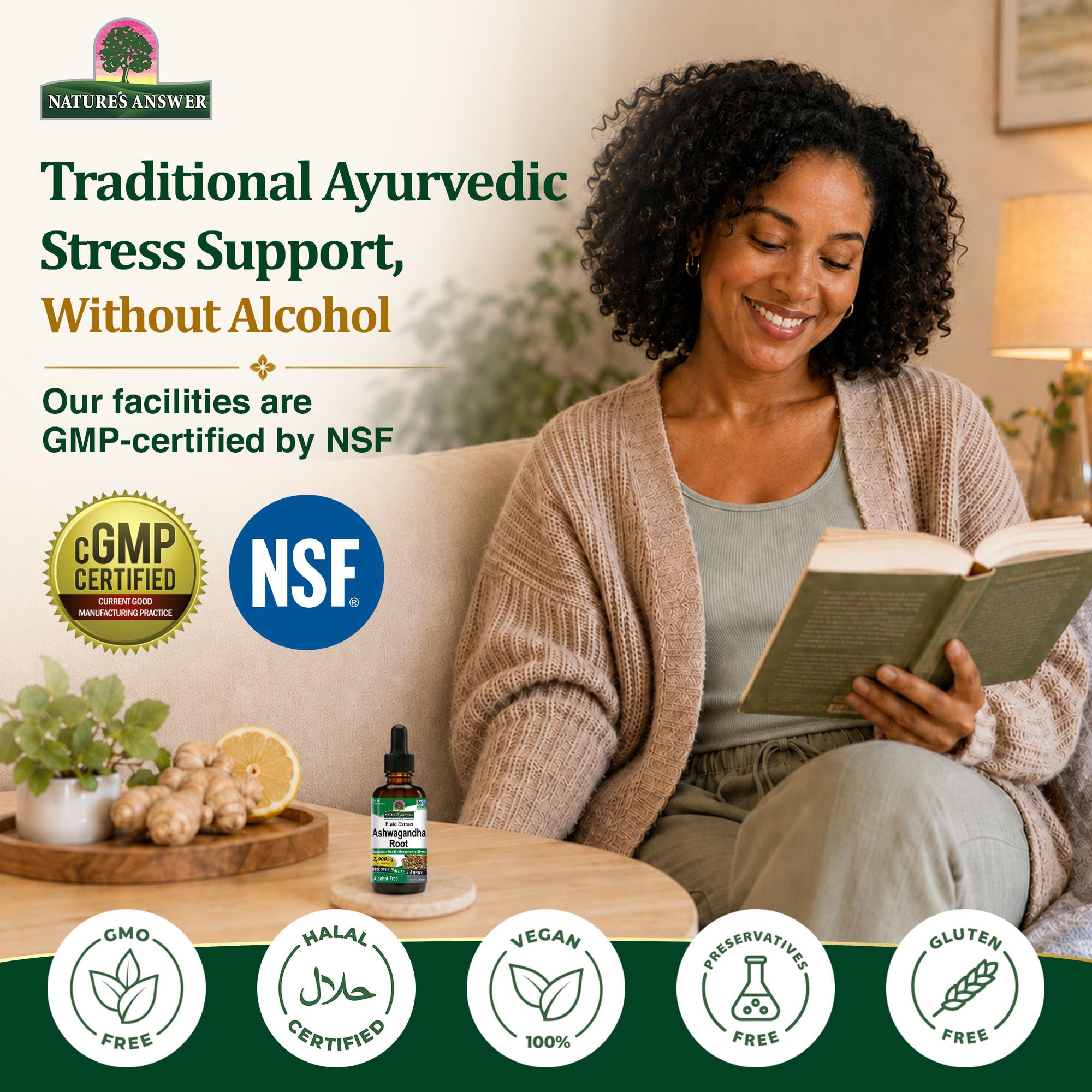 Nature's Answer Ashwagandha Root | Herbal Supplement Maintain Healthy Immune Function | Supports Body Against Stress | Gluten-Free, Alcohol-Free & Vegan 2oz — Amazon image 3