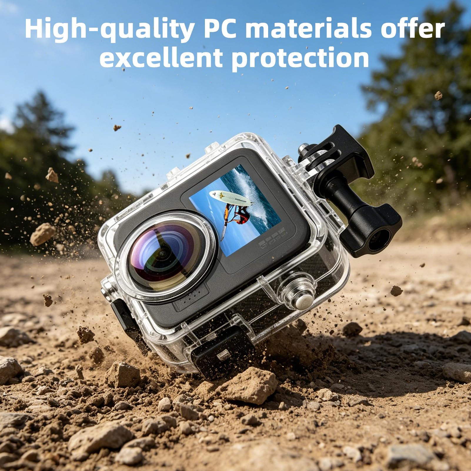 Custodia Impermeabile 50M per GoPro MAX 2, Custodia Subacquea con Tripla Tenuta Stagna, Lente Alta Trasparenza per Nuoto, Immersioni, Surf