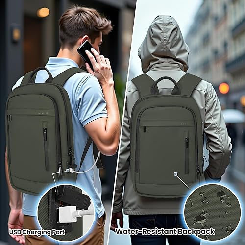 Miniatura 4 de Mochila de negocios para hombre, mochila ligera para computadora portátil de viaje, mochila antirrobo resistente al agua para computadora de 17.3