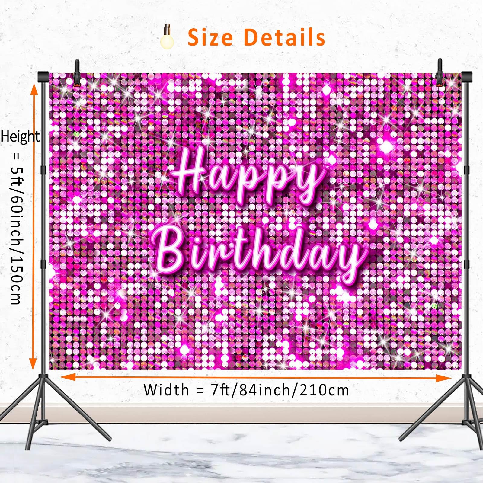 Rose Gold Happy Birthday Photography Backdrop For Girls Women Pink Floral Flower Balloons Arch Modern Elegant Background Aesthetic Party Decorations Photo Booth Props Supplies - | PH - View #8