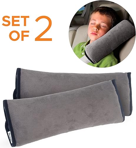 Boxiki Travel Fundas para cinturón de seguridad (juego de 2) – Cómodos cojines para correa de hombro para adultos y niños – Almohadillas de almohada
