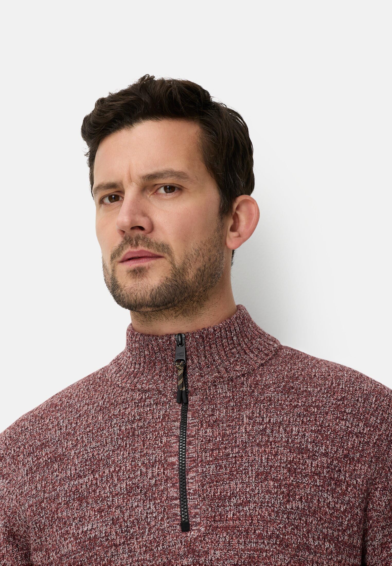 camel active Herren Strick-Troyer mit melierter Struktur