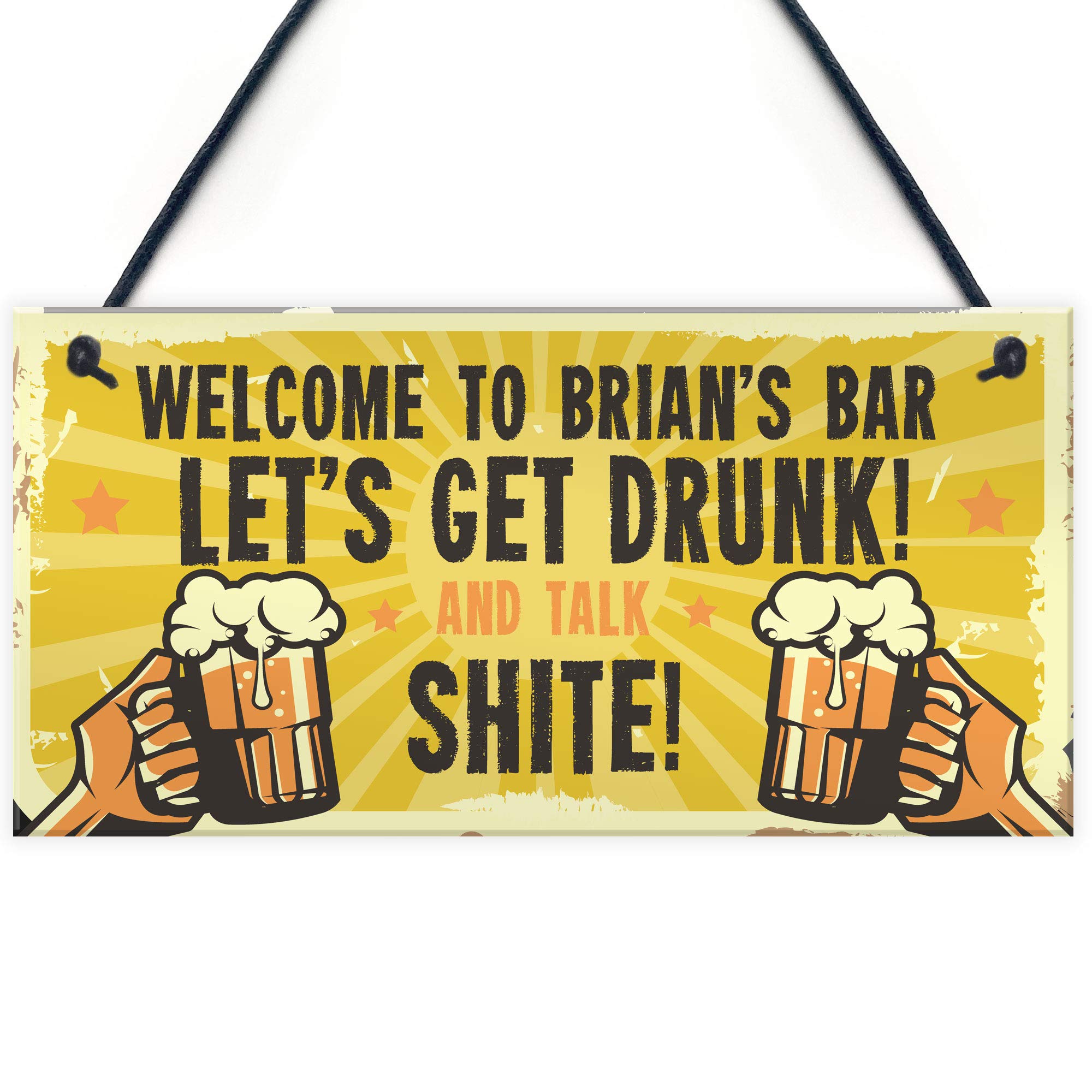 Red Ocean Personalised Funny Alcohol Sign Man Cave Home Bar Gifts For Him Novelty Plaques