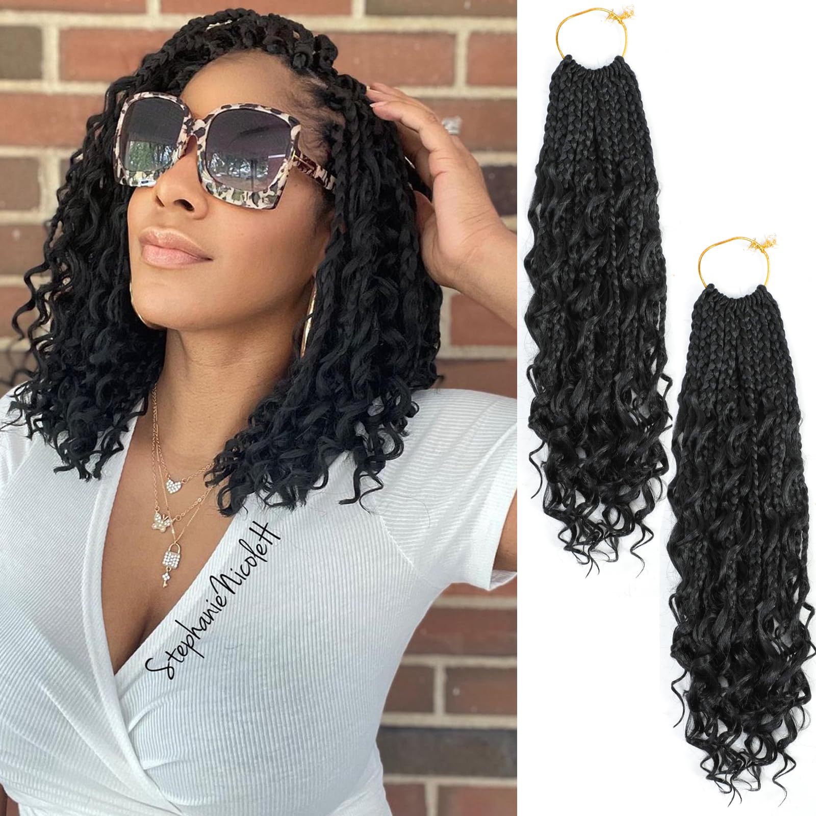 Crochet Box Braids- Boho Box Braids Crochet Braids Hair Bohomian Box Braid Crochet Hair Synthetic Braiding Hair Goddess Box Braids Crochet Hair for