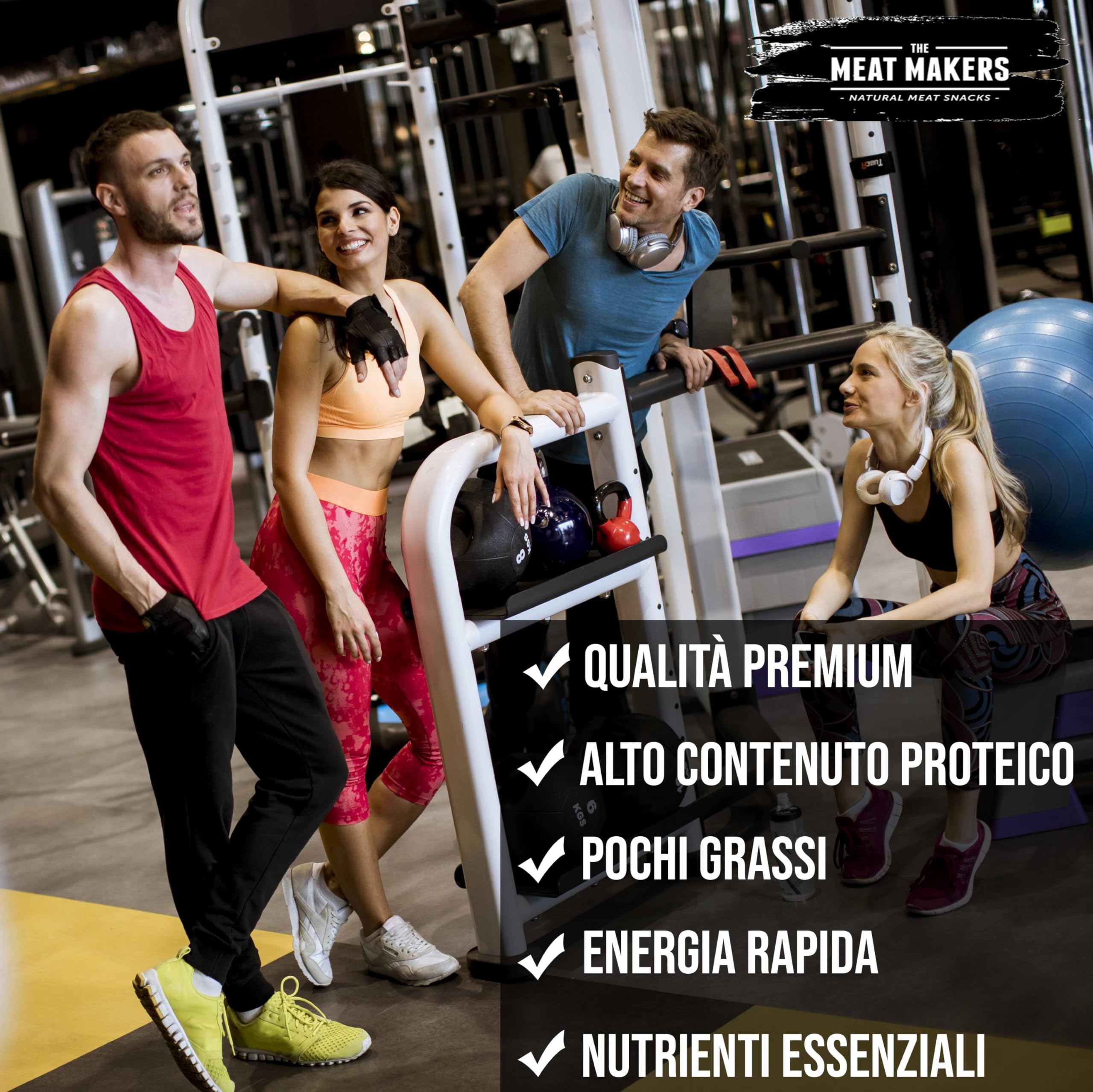 THE MEAT MAKERS High Protein Snack Ginger & Honey Beef Jerky Sport Snack 480g (12x40g) Manzo Jerky Snack ad alto contenuto proteico - Snack di carne secca per umano a basso contenuto calorico