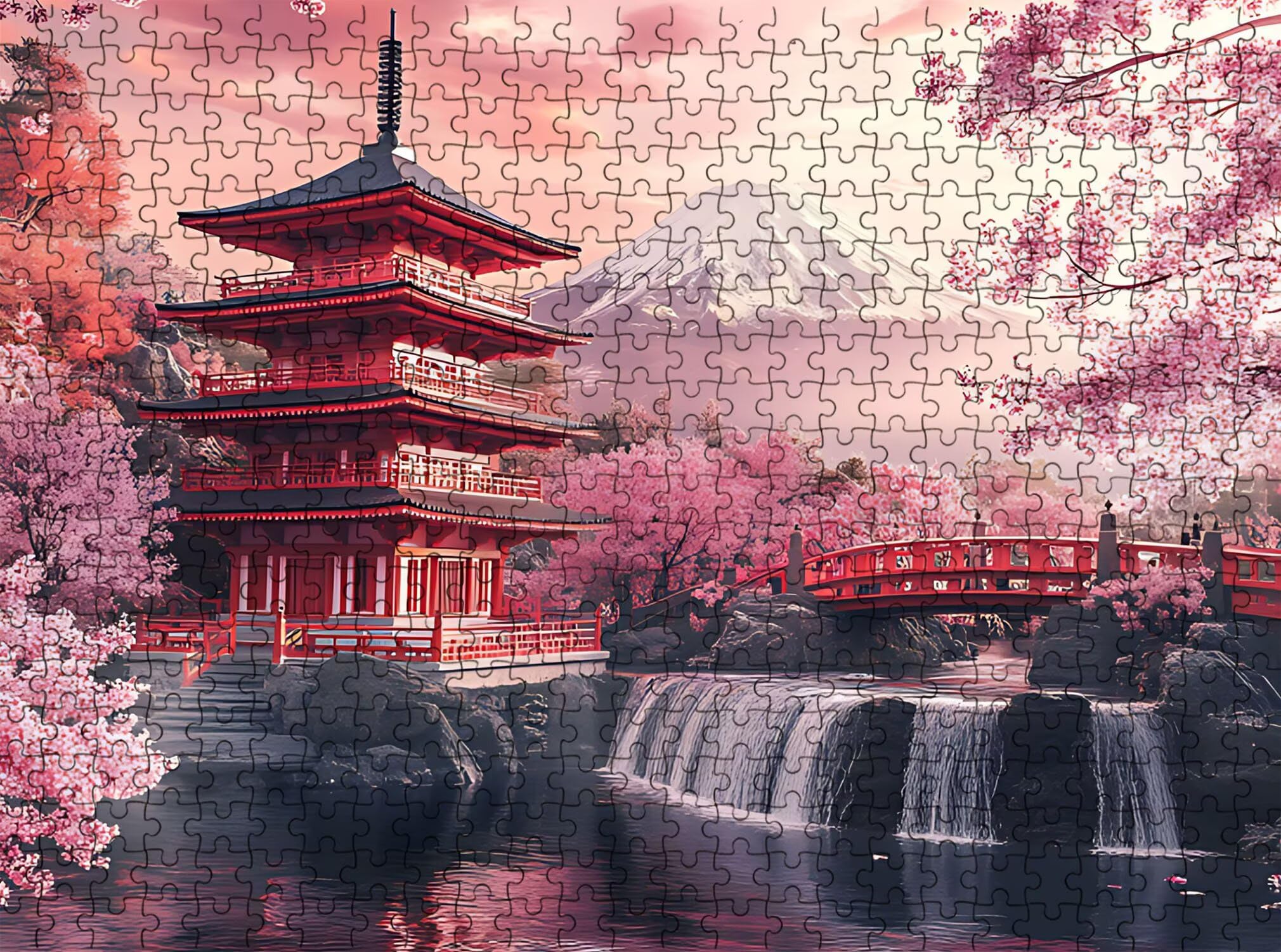 Japonia na poddaszu Puzzle 1500 sztuk, drewniane rodzinne gry planszowe - puzzle dla dorosłych dla całej rodziny, puzzle edukacyjne DIY i antystresowe - z mapą referencyjną, 87 x 57 cm f0-844