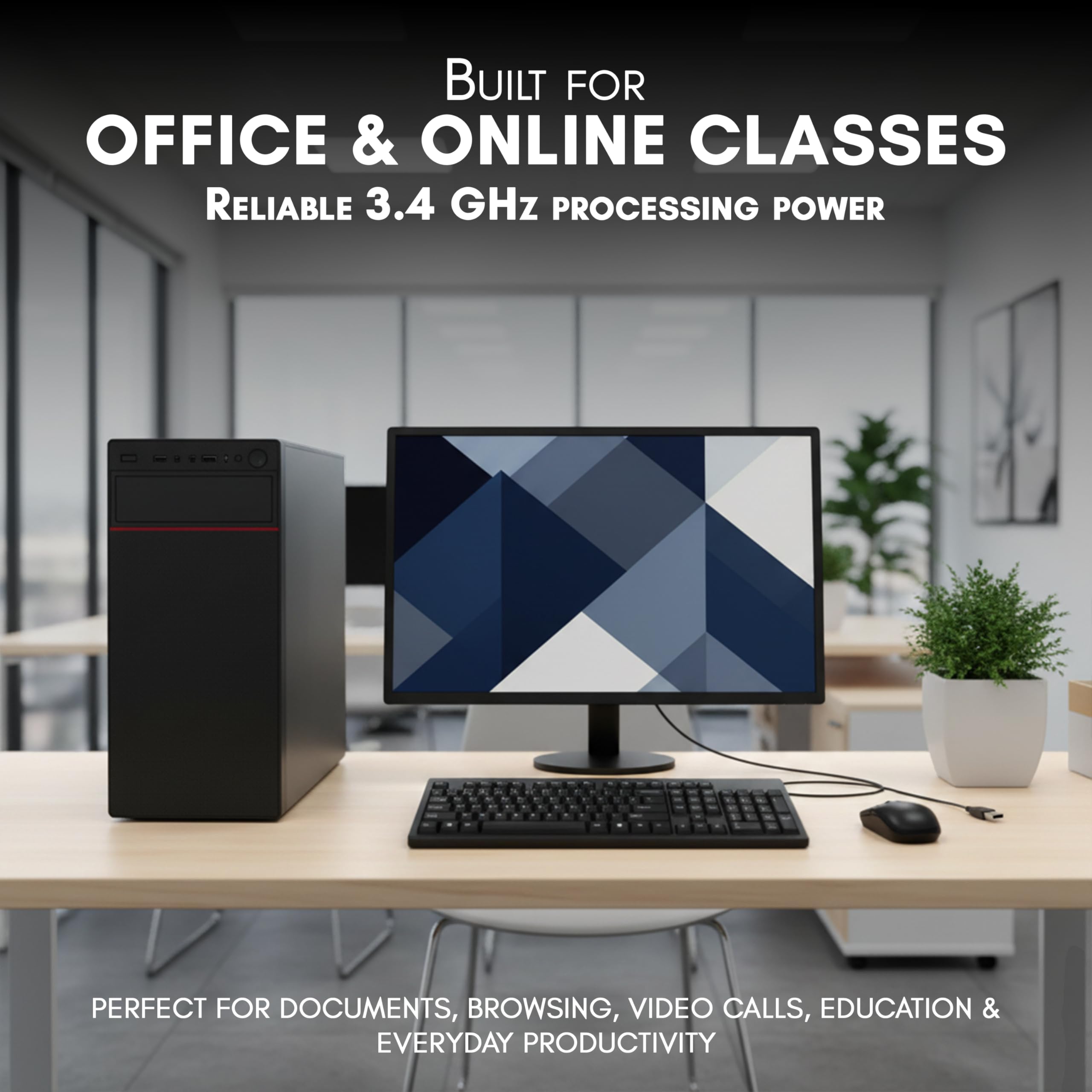 TECH- Assemblers Core i3 Desktop Computer Full Setup | 8GB RAM