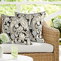 Vista 78 de Paquete de 2 almohadas lumbares impermeables para exteriores con rellenos, 12 x 20 pulgadas, almohada decorativa rectangular para patio, hogar