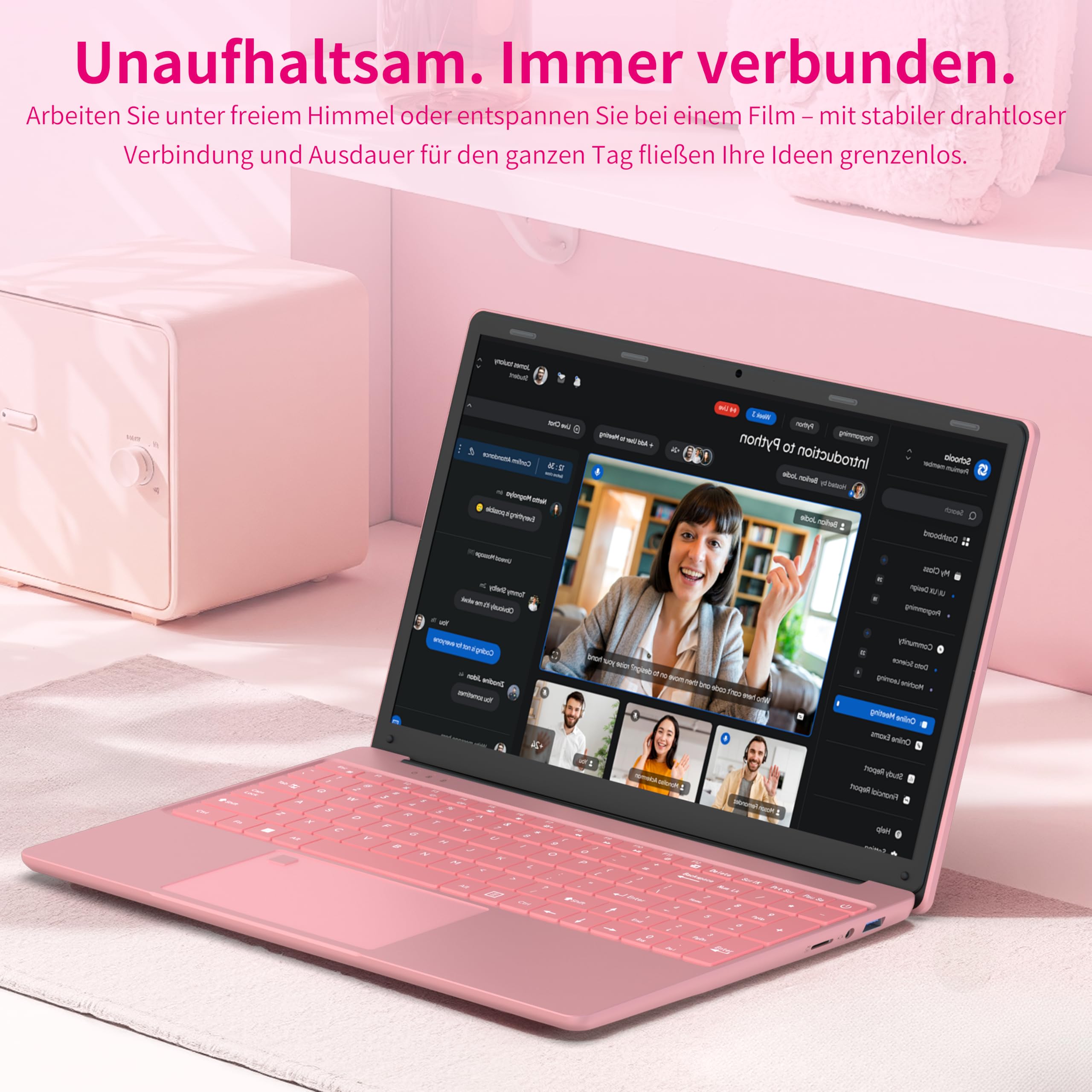 Amita Rosa Laptop 15,6 Zoll Full HD, 16 GB RAM, N95 Prozessor, Notebook mit beleuchteter Tastatur und Nummernblock, WiFi 5/BT 4.2, Mini HDMI (16GB RAM | 1TB SSD)