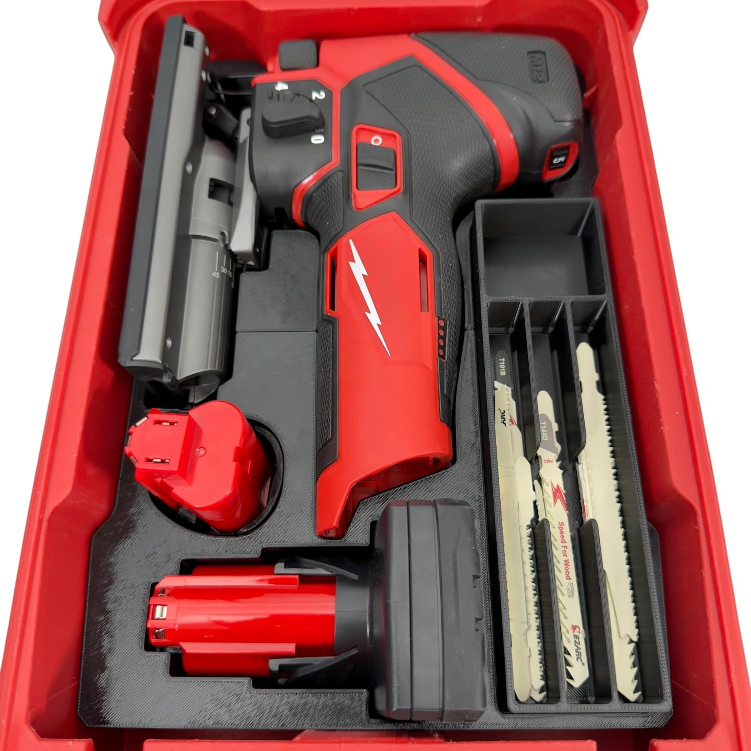 Insert for Milwaukee M12 Jig Saw 2545-20, Compatible with Packout Compact Organizer 48-22-8435, Tool, Battery, and Saw Storage