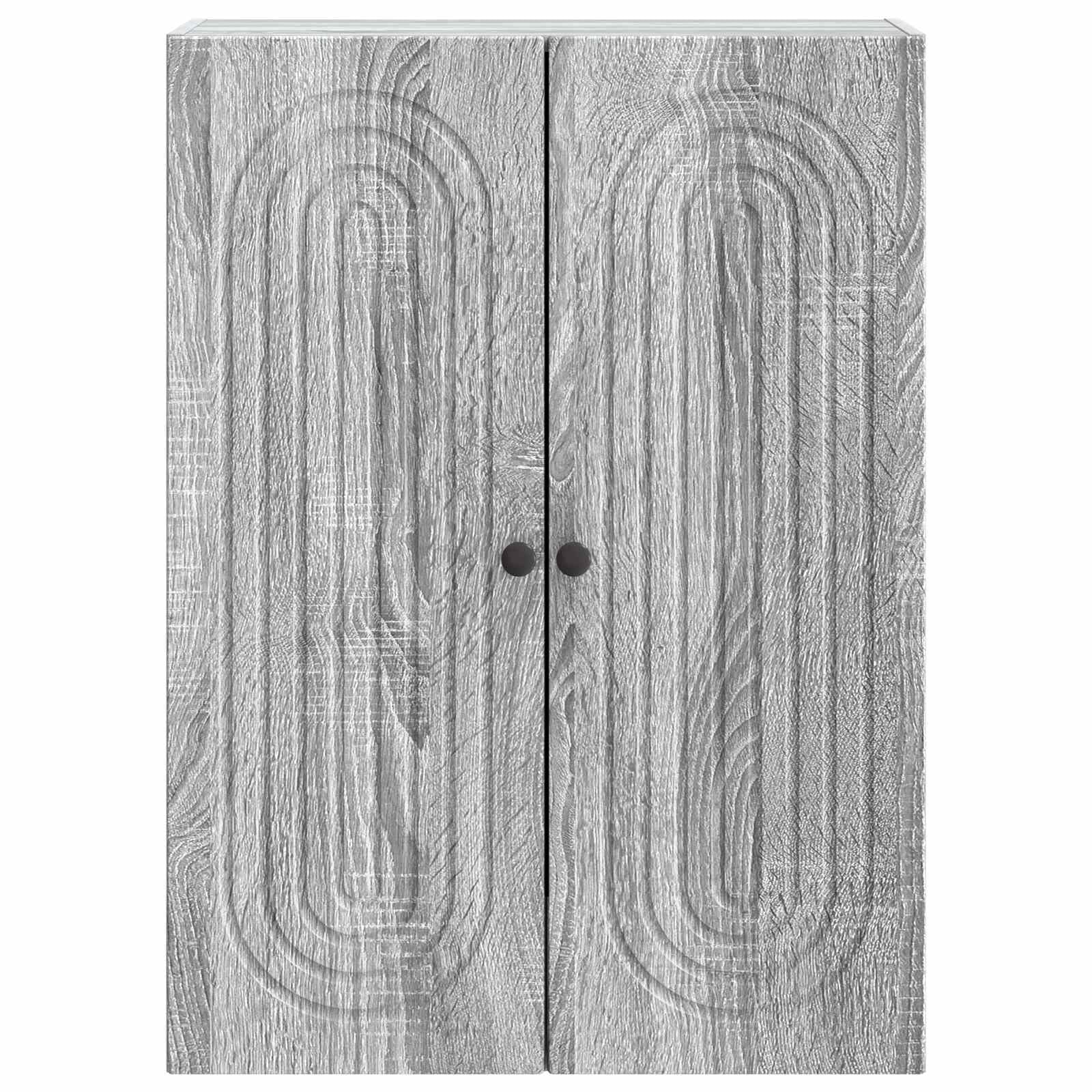 Armadio portaoggetti da parete, in legno Sonoma, 66 x 34,5 x 90 cm, 2 ante, 2 ripiani, per ufficio, corridoio, cantina, garage, officina, ordine