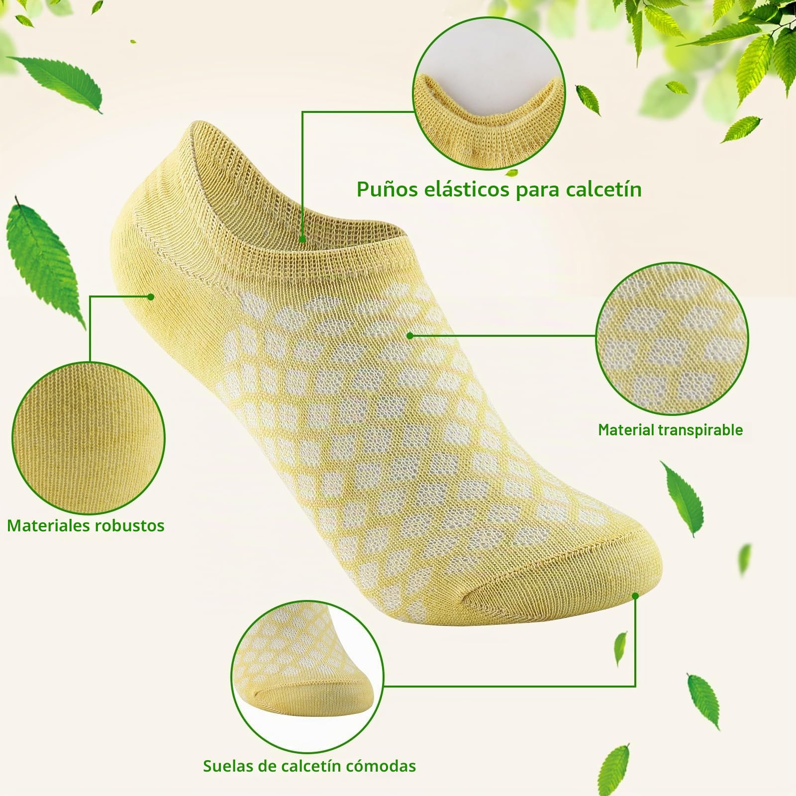Calcetines Mujer Cortos, 10 Pares de Calcetines Unisex Tobilleros, Socks Tobilleros Algodón 35-38 Muy Adecuados para Escalar Montañas Correr Yoga