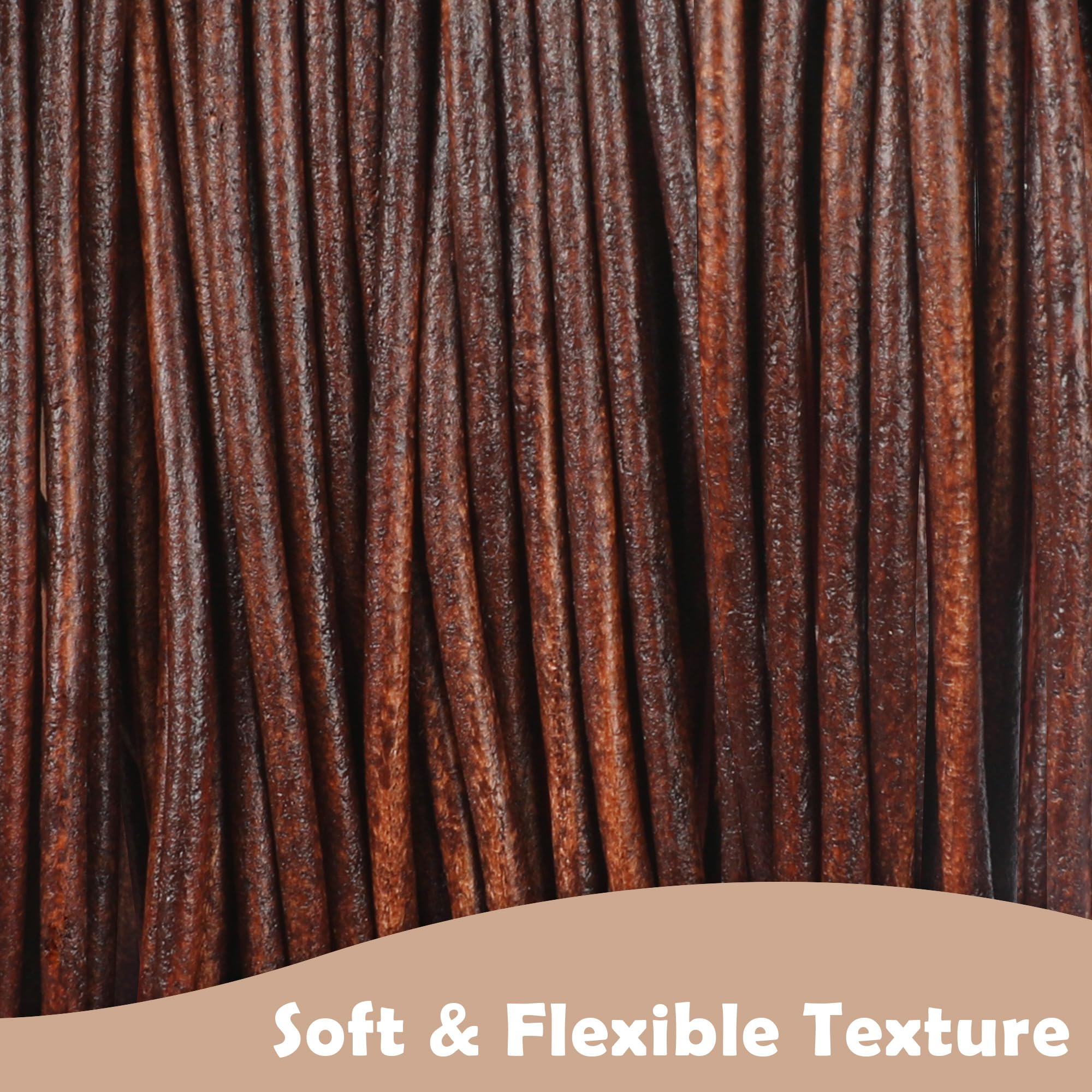SOSMAR 20MX 2MM Cowhide Round Leather Cords Rope String for Bracelet Necklace Jewelry Making Lanyards DIY Crafts - Image 2