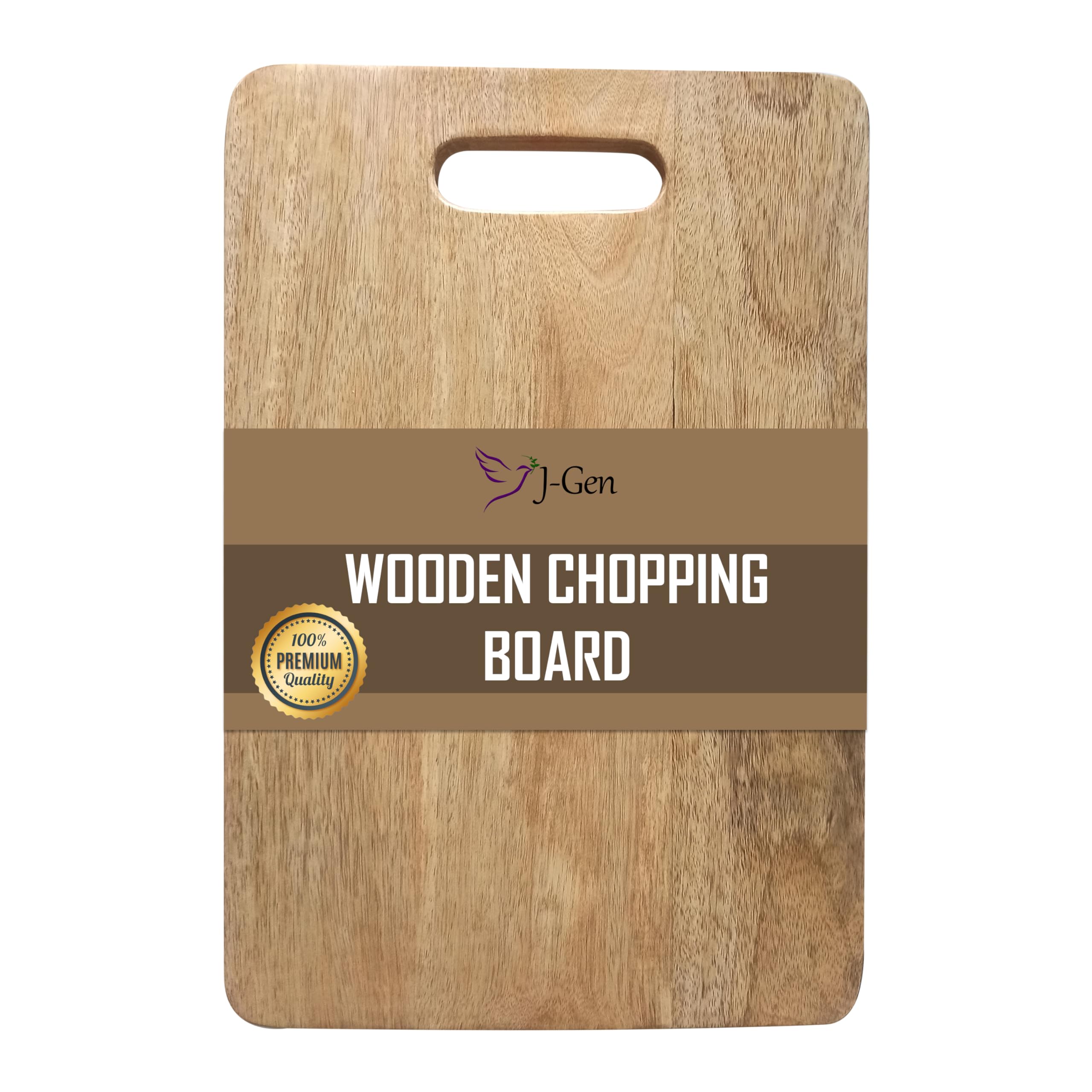 J-Gen Wooden Chopping Board for Kitchen - Premium Vegetable Cutting Board | Cutting Board for Kitchen | No Dyes - Natural Finish | 1 Year Warranty | Medium Size (38cm x 25cm x 1.5cm) (B0CZT3VL3G) Amazon Price History, Amazon Price Tracker