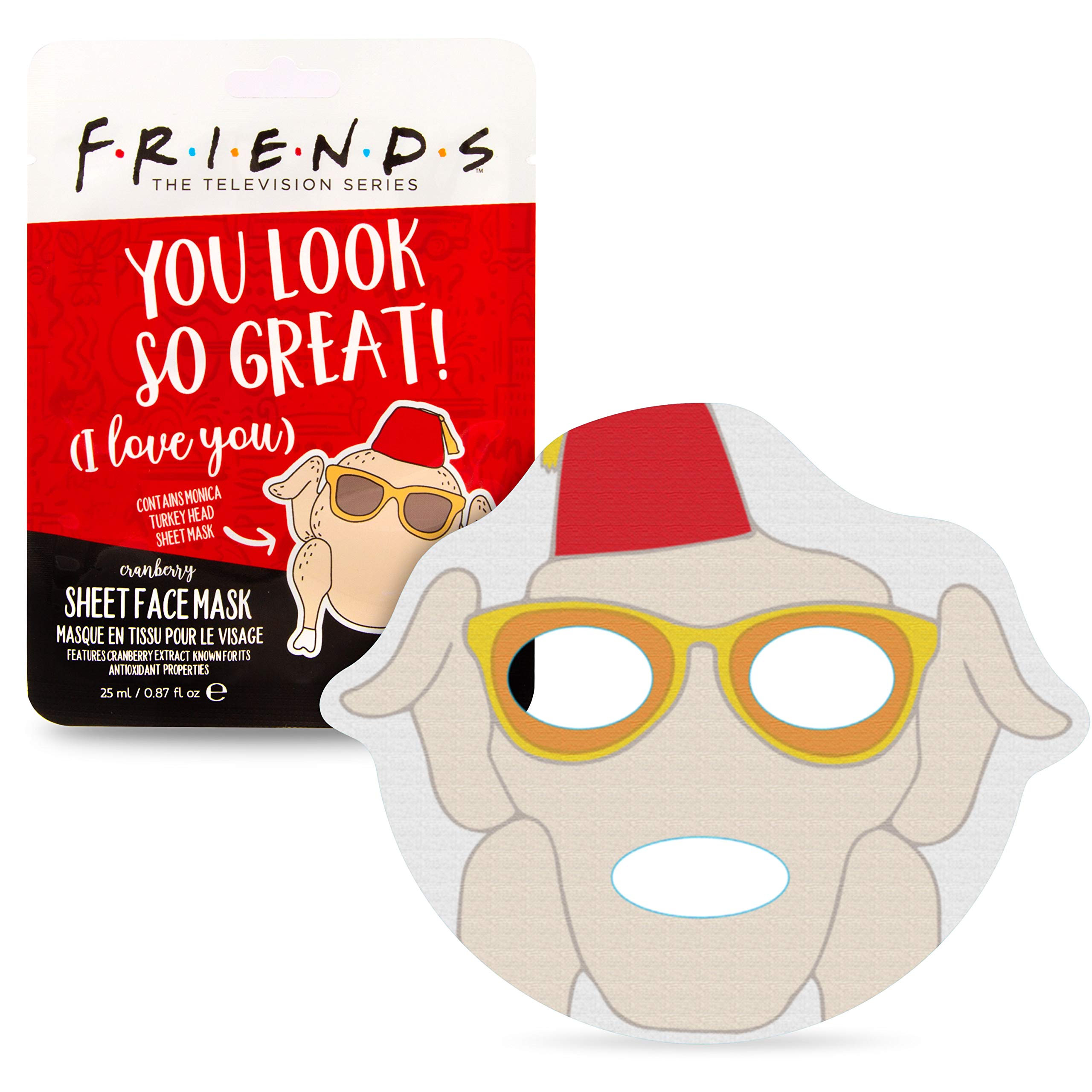 MAD BeautyFriends TV Show Turkey Face Mask, Cranberry Infused, Warner Bros., Throwback to 90s Thanksgiving Episode, Relax & Revitalize Skin, Monica