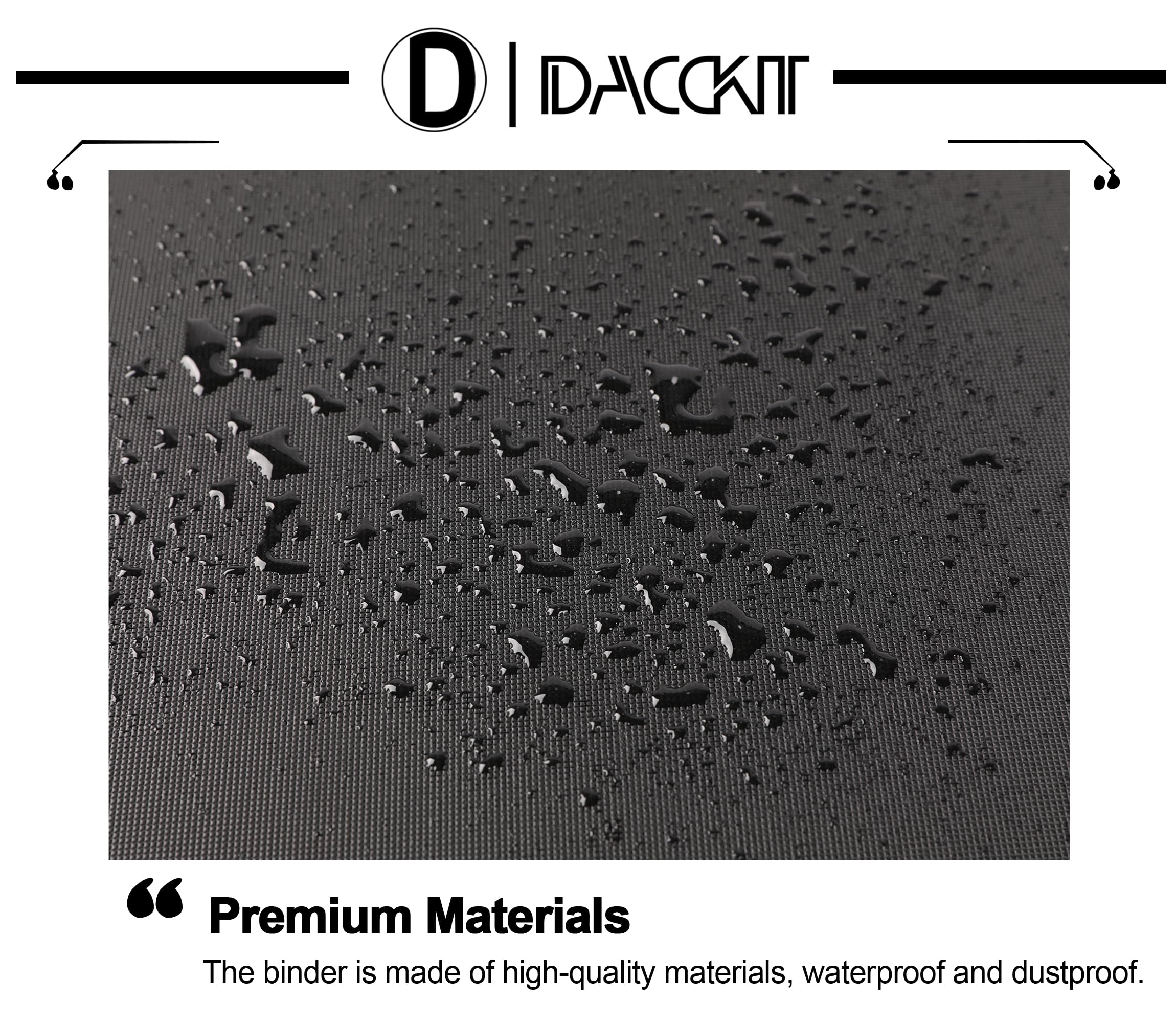 D DACCKIT Raccoglitore per carte da collezione con 3600 tasche, di alta qualità, grande, 36 fori, senza anelli, con apertura laterale UltraSonic-363600 Tech con cerniera, per TCG (nero classico)