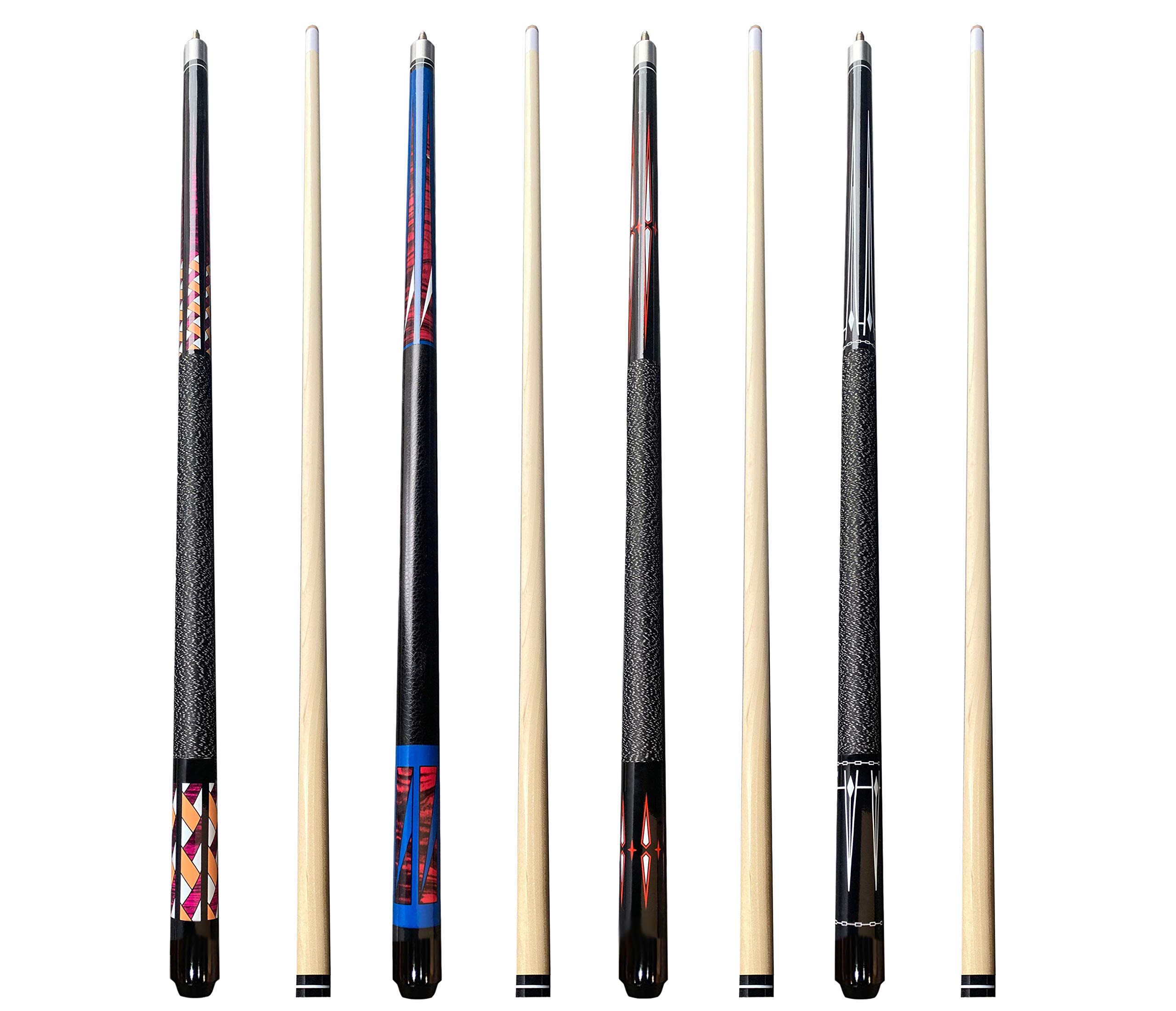 FVSCM Pool Cues 58" Billiard House Bar Pool Cue Sticks 1 Master+3