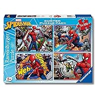Ravensburger - Puzzles Marvel Spiderman 4 Pack | Puzzle Bambini 5 Anni In Su | Regalo