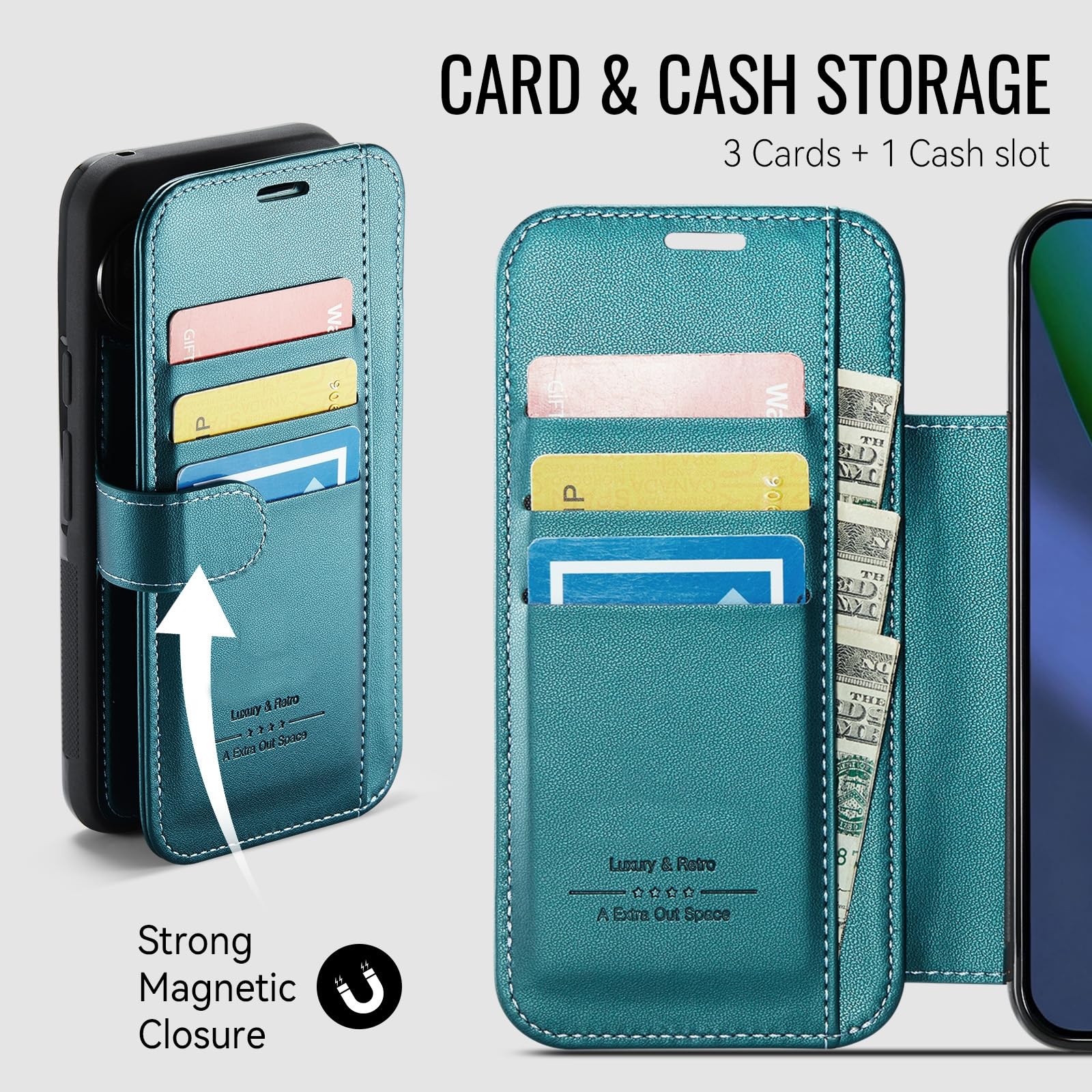 Cover Magnetica Per Google Pixel 11 Pro XL/ 11 Pro/ 11, Portafoglio Pelle
