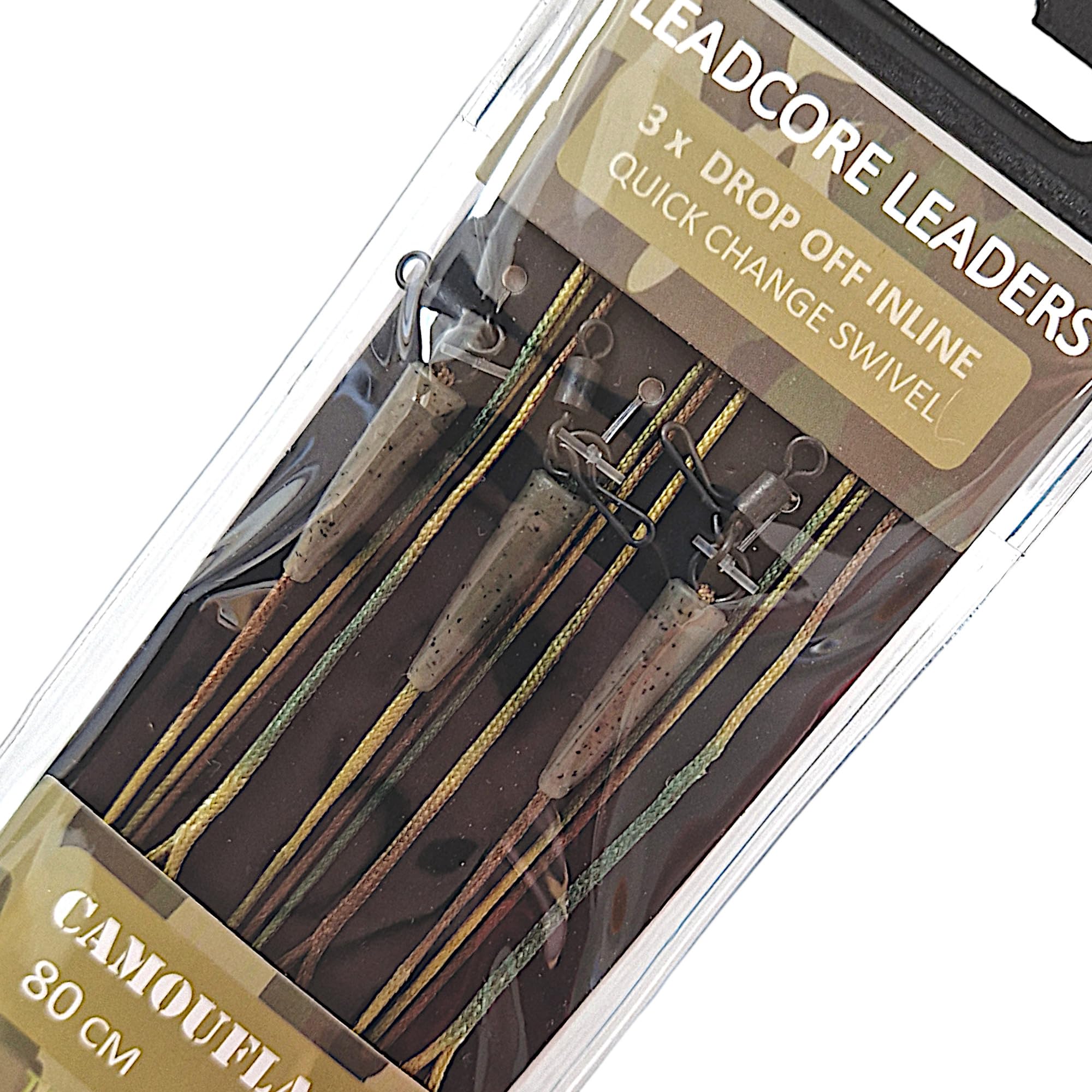 TJR Tackle Camo QC Drop Off Solid Bag Leadcore Leaders Swivel Ready Tied, 80 cm - Image 3