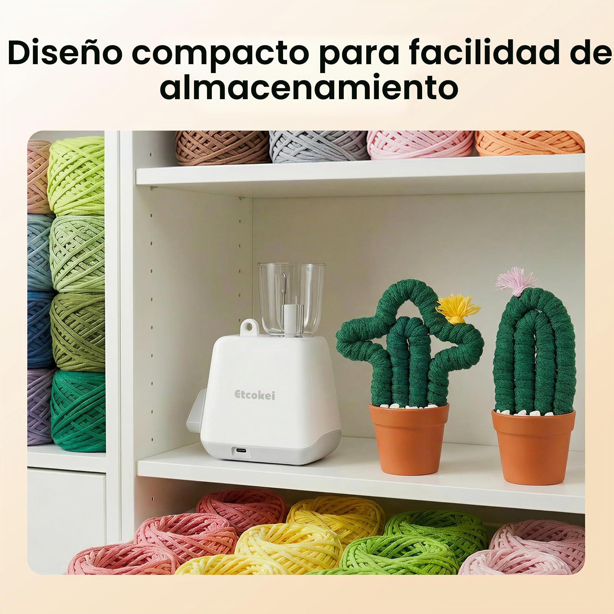 Etcokei Stickkvarn, máquina de coser eléctrica, fabricación automática de cables de punto para una eficaz producción casera en un instante en cordón de hilo de punto, perfecta para proyectos creativos