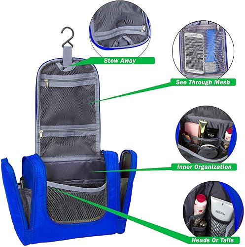 Miniatura 5 de bago Neceser de viaje para mujeres y hombres, bolsa de aseo grande impermeable colgante grande para baño y bolsa de viaje para organizador de
