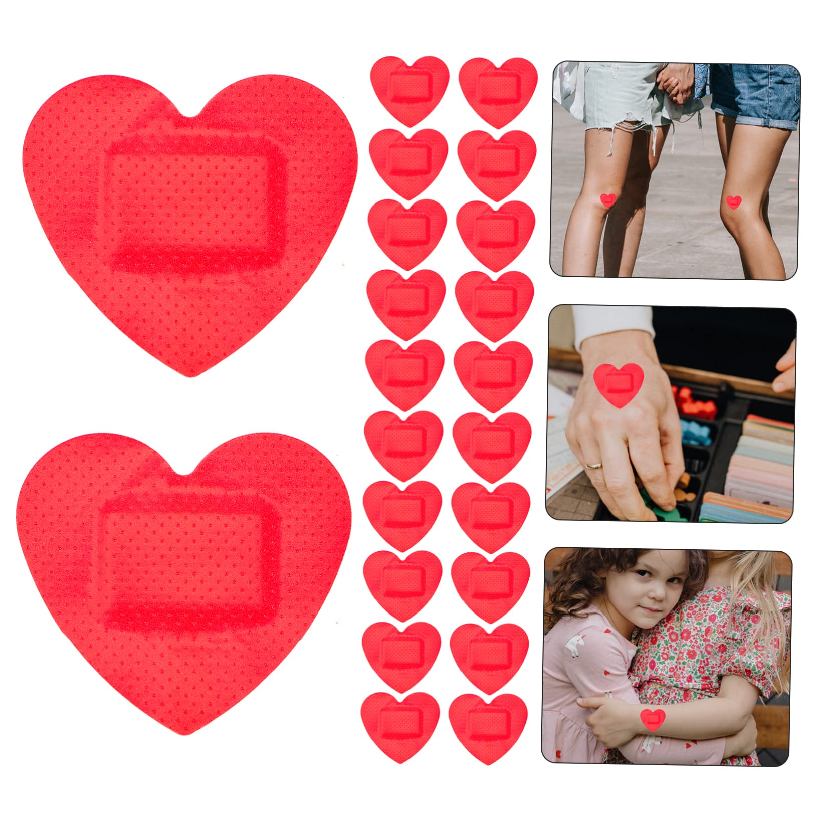 150 piezas Apósitos Adhesivos Forma de Corazón Transpirables Vendajes Elásticos Impermeables para Heridas Parches de para Adultos