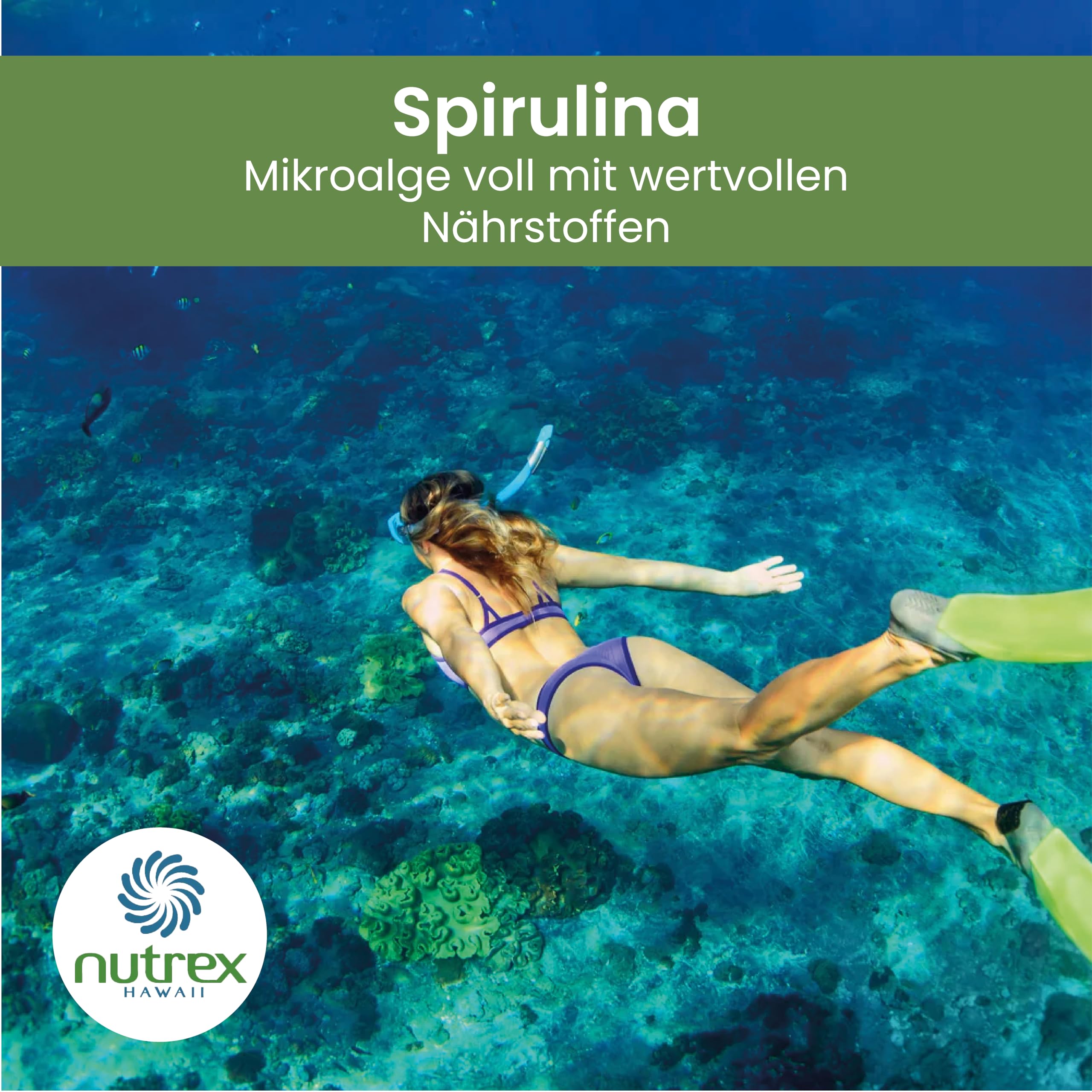Nutrex, Pure Hawaiian Spirulina, 180 vegane Tabletten, 3000mg Spirulina je Dosis, Glutenfrei, Sojafrei, GMO frei, Geschmacksneutral