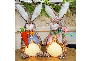 Lighted 12.5" Plush Easter Bunnies (2-Pack)