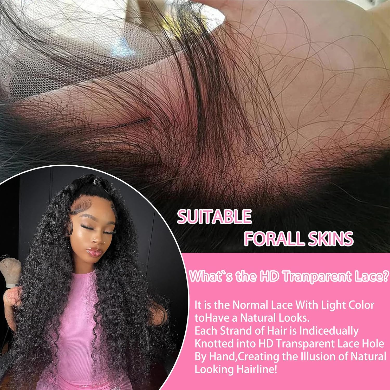 34 Inch 250% Density 13x6 Deep Wave Lace Front Wigs Human Hair Curly HD Lace Front Human Hair Wig Pre Plucked 100% Real Human Hair No Synthetic Blend No Tangle No Shedding Triple Lifespan 3X