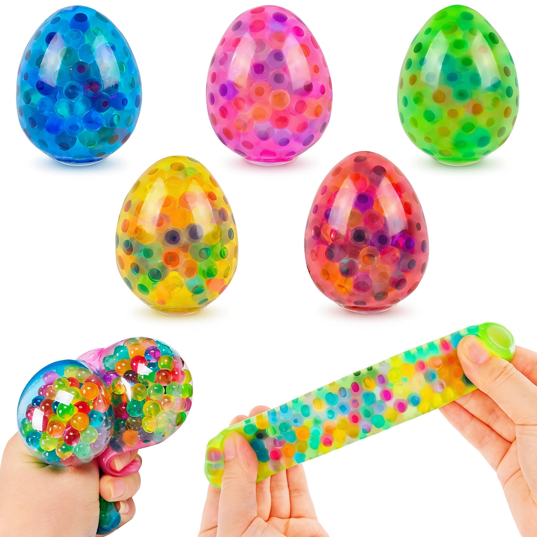 6 Pack Easter Eggs Stress Balls Fidget Squishy for Easter Egg Hunt Easter Basket Stuffers Party Favors Gifts
