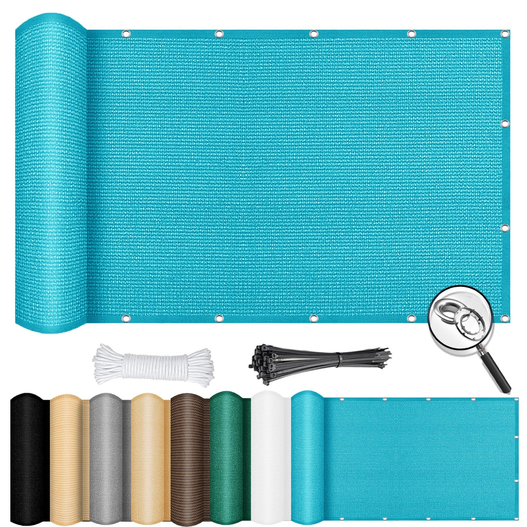 Toile respirante contre la chaleur et le vent : voile d'ombrage bleu ciel 2x2.2m anti-UV