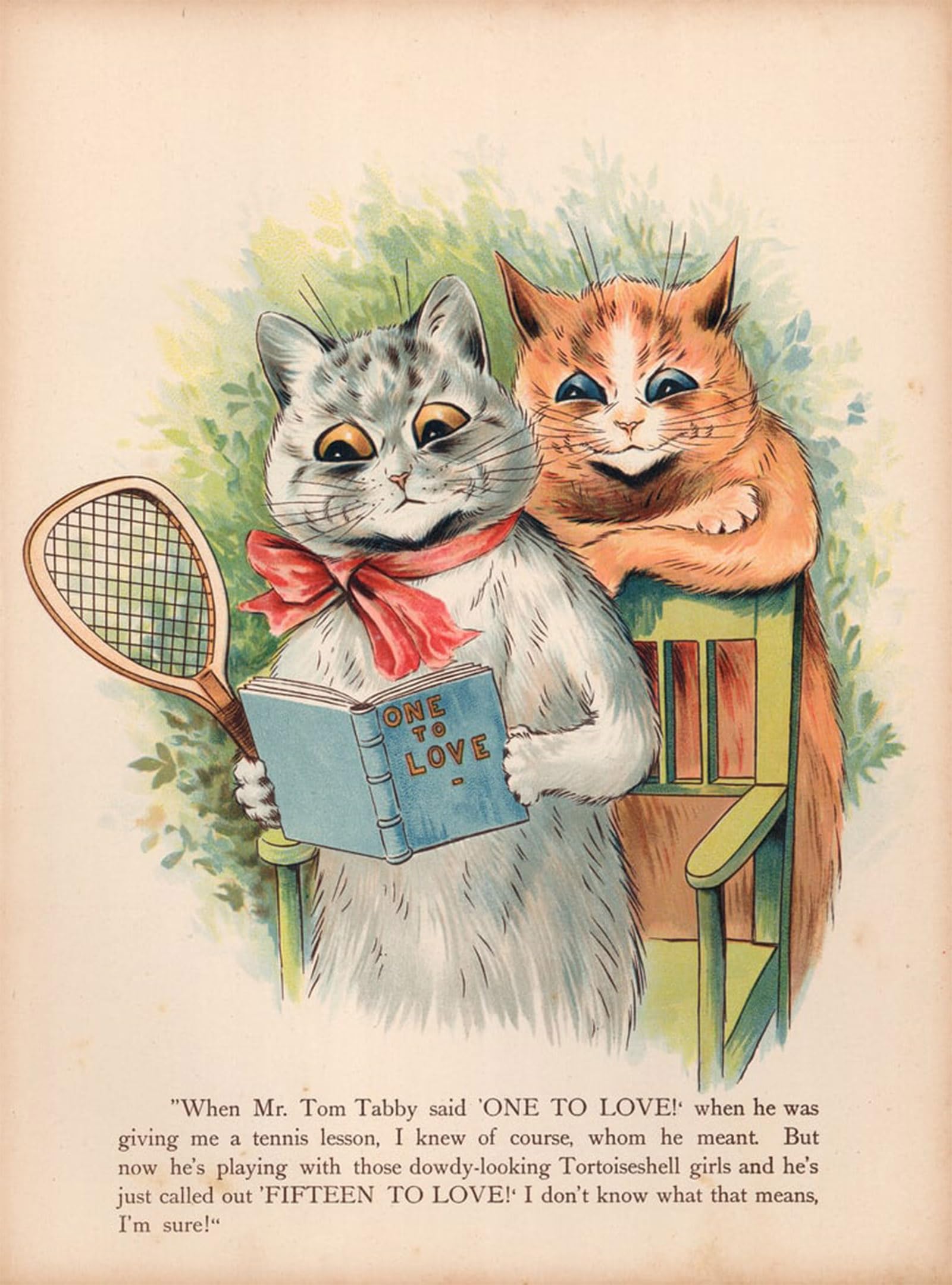ARTXLXXBN Famous Painting Art Wall Decor Abstract Art Picture Louis Wain Cats by Louis Wain Animal Pictures for Home Decor 60x90cm