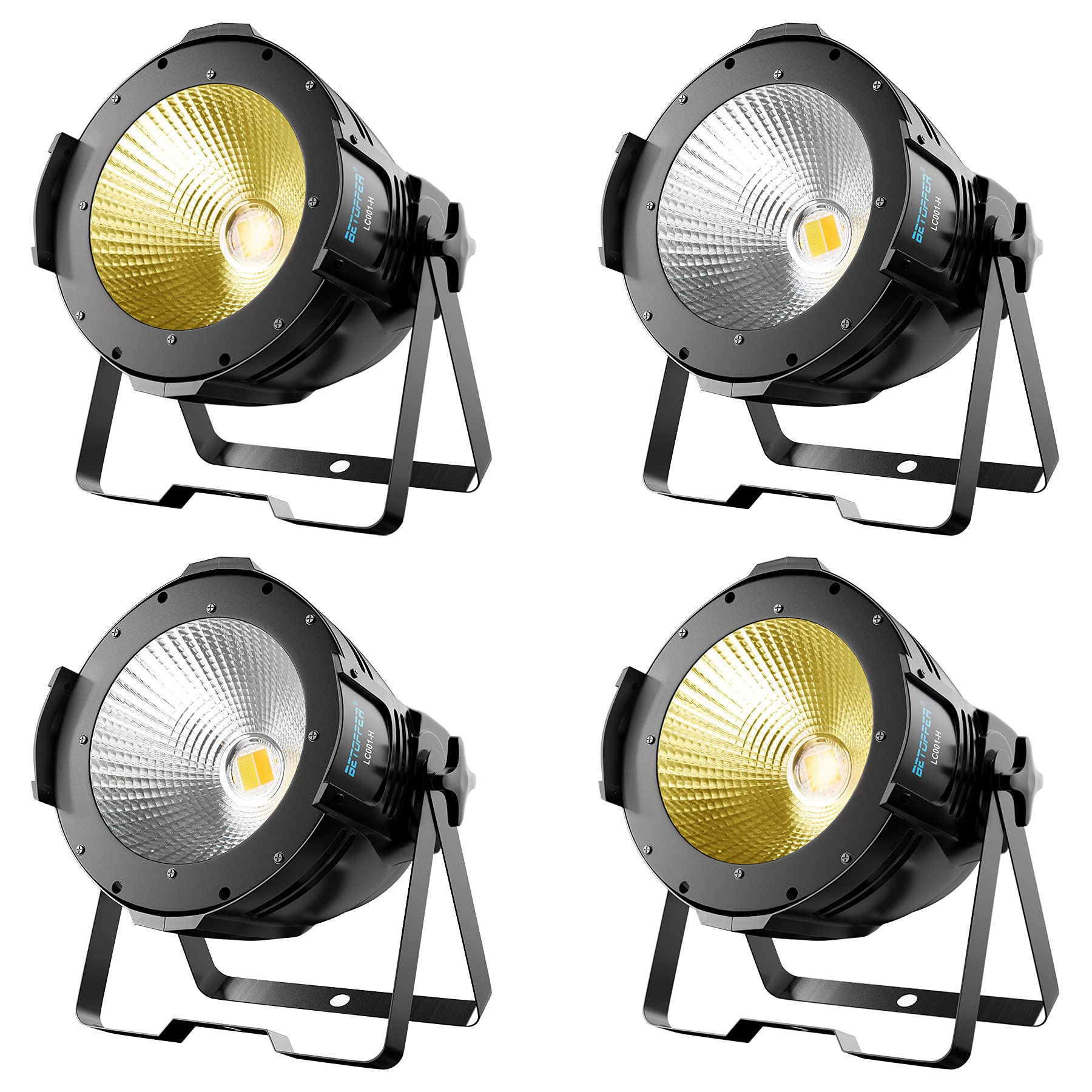 BETOPPER Stage Lights 100W COB Professional DJ Light Super Bright Party Lighting White/Off-White LED DMX-512 Washing Light for Church Events,Live Events,Stages etc.(4 Counts)