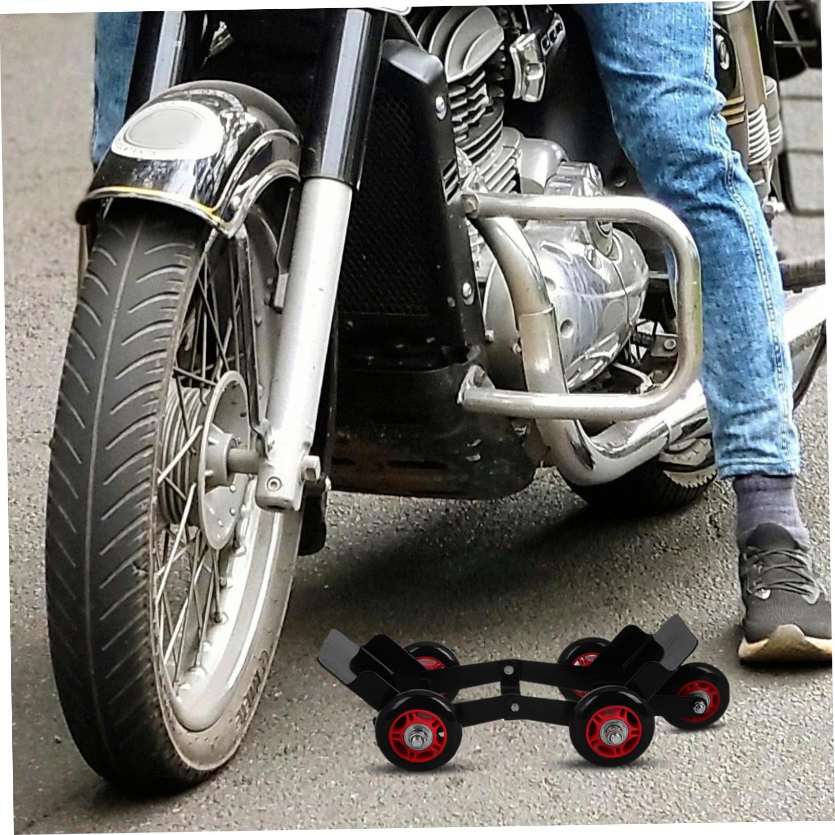 Potenciador de Rueda de Motocicleta con 5 Ruedas, Goma E Hierro