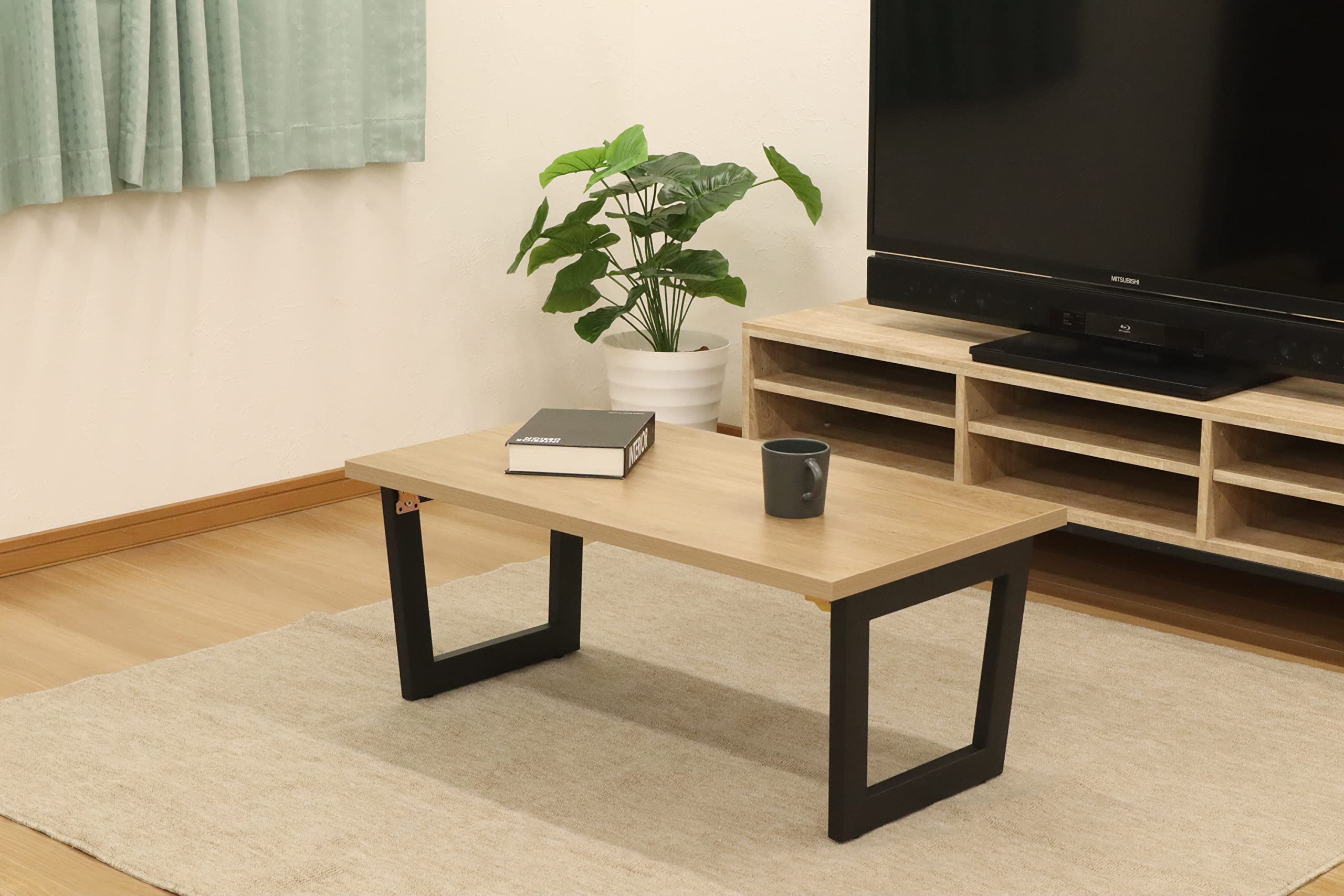 Amazon｜エイアイテック(AITECH) 折畳座卓 幅90cm ナチュラル SMFT-01