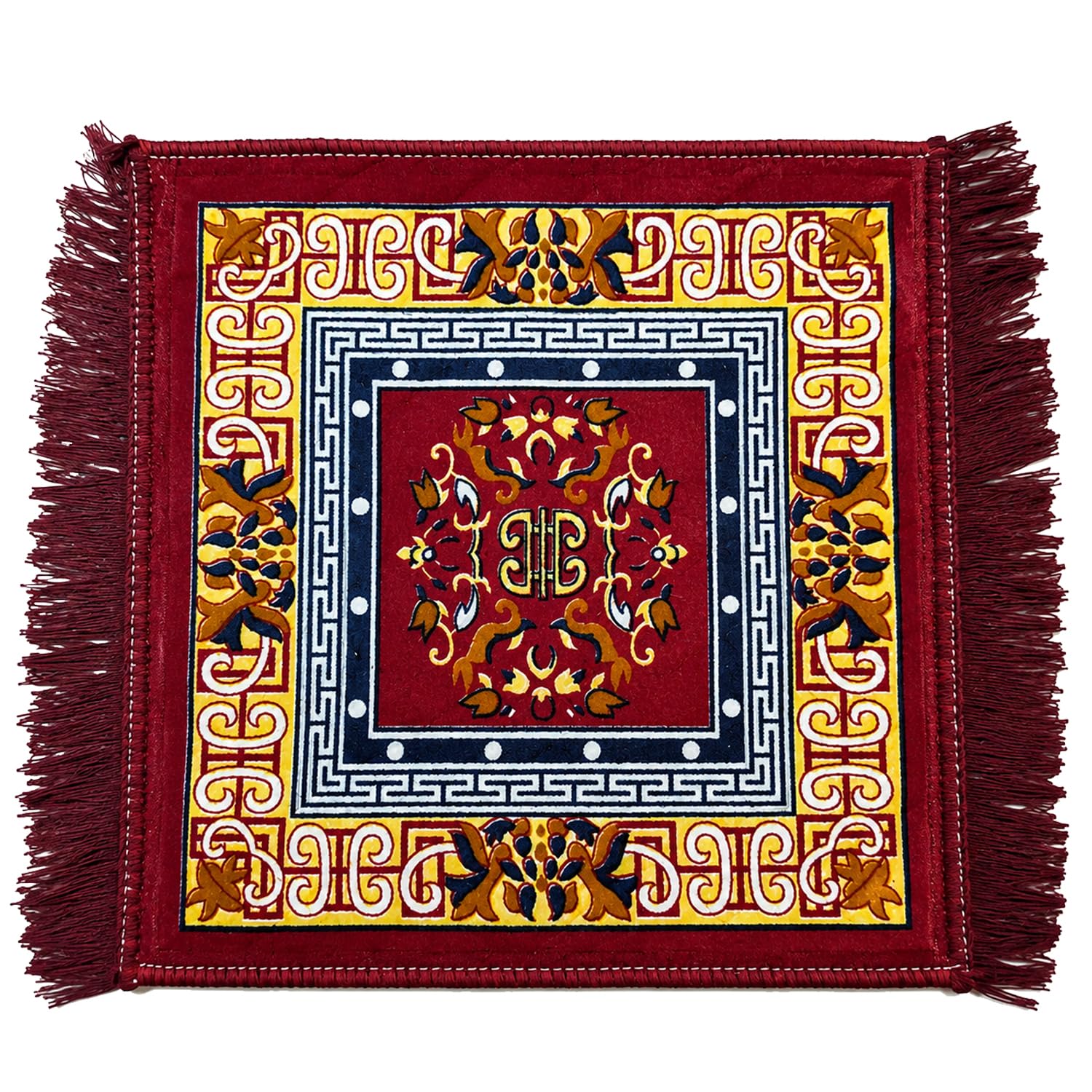 Traditional Pooja Carpet - Soft Velvet Prayer Mat -4 Traditional Pooja Carpet - Soft Velvet Prayer Mat -4