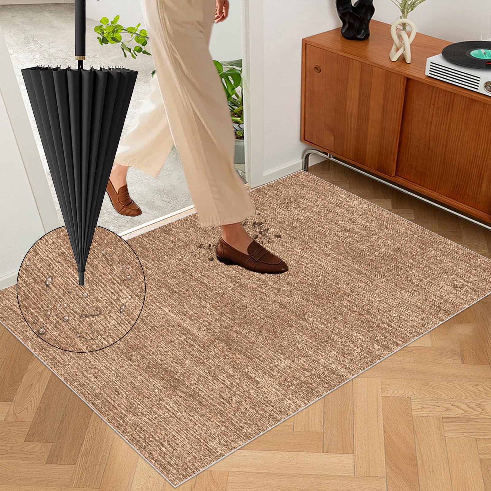 Läufer Teppich Flur 90 x 200 cm Küchenteppich Waschbar Rutschfest Bettvorleger Teppichläufe Küchenläufer Teppich Küche für Durch das Waschbecken Schlafzimmer Wohnzimmer Esszimmer Eingangsbereich