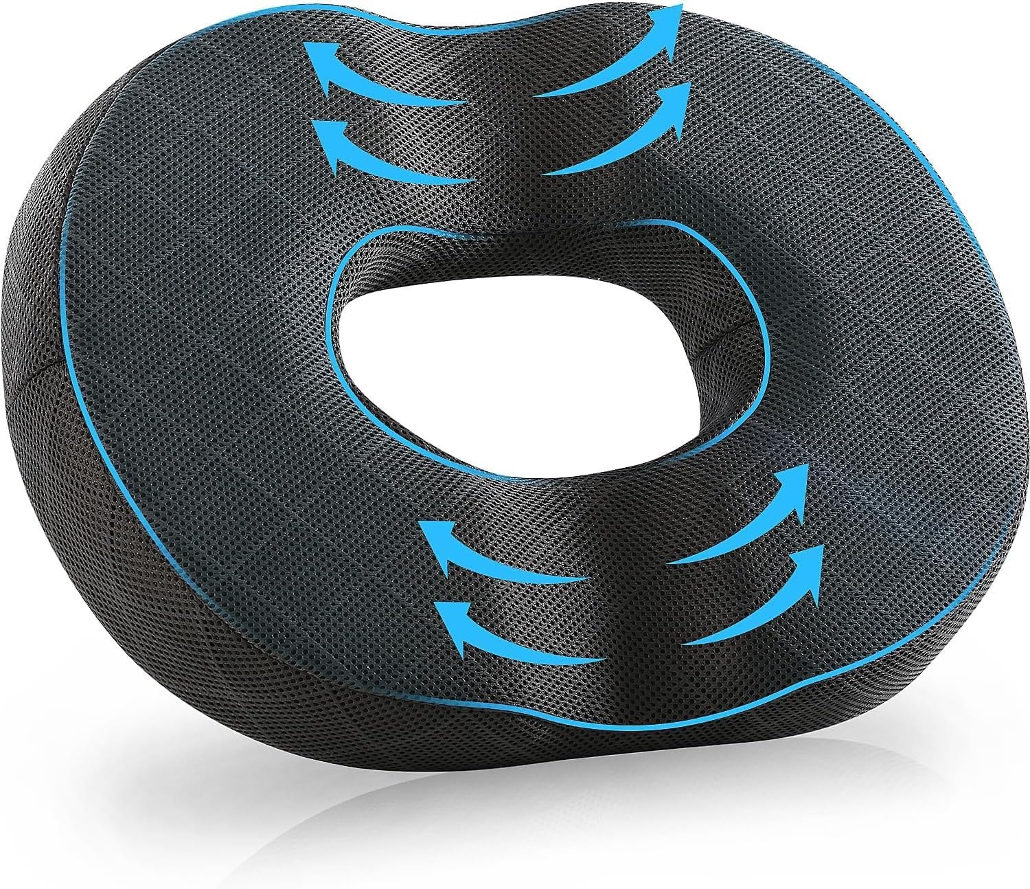 SKYNY Gel Donut Cushion for Hemorrhoids, Coccyx & Tailbone Pain Relief Donut Pillow– Orthopedic Memory Foam Ring Seat Cushion for Office Chair, Wheelchair, Sciatica, Postpartum, Pressure Sores
