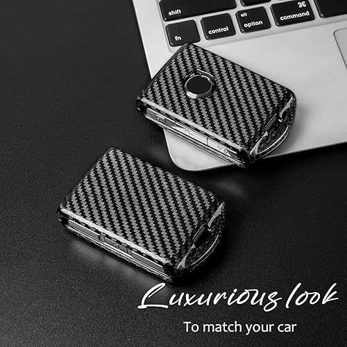 Miniatura 9 de Funda para llavero de fibra de carbono real compatible con Volvo XC40 XC90 V90, funda compatible con llave de control remoto de entrada sin llave