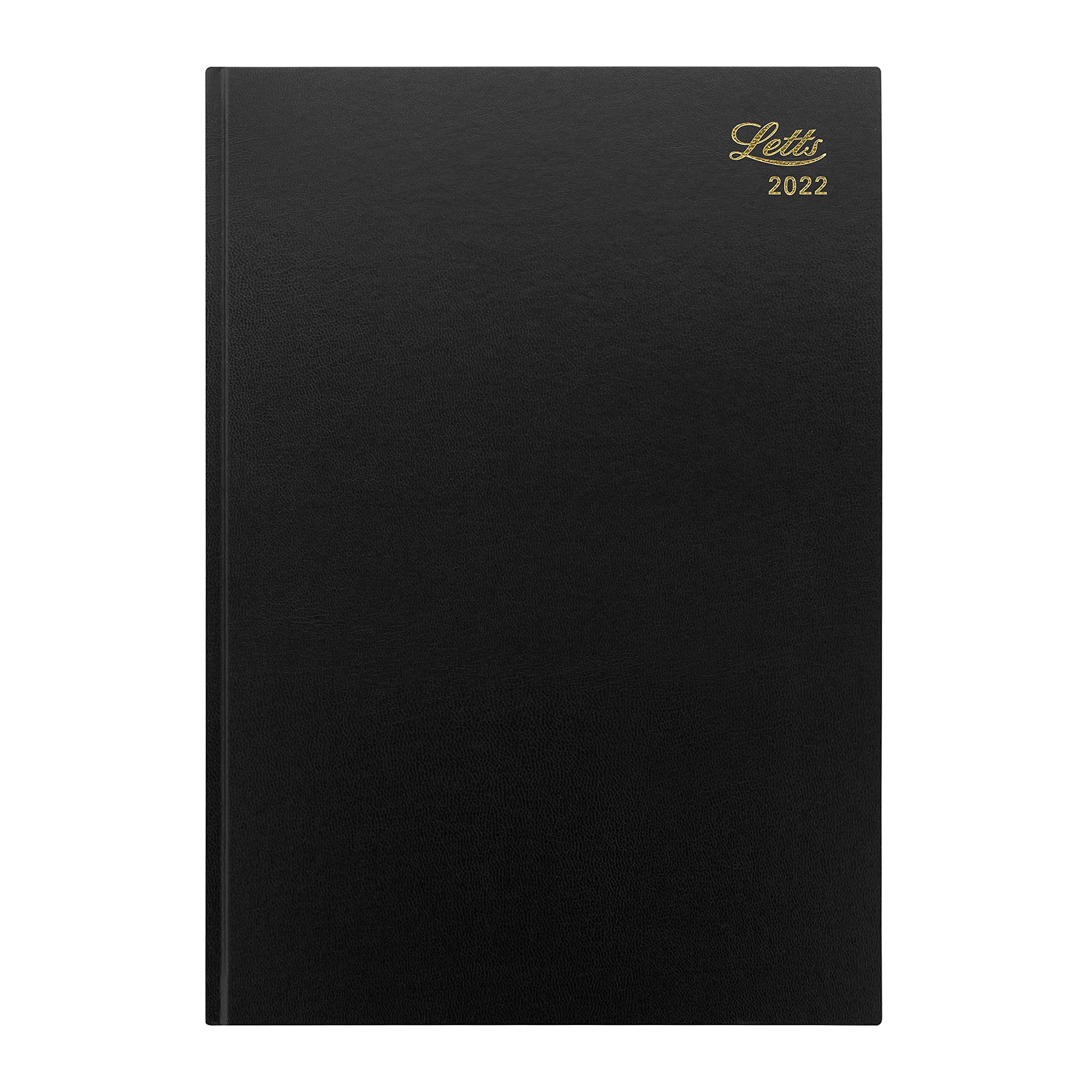 Letts Standard Terminplaner 2022, A4, 1 Tag pro Seite, Schwarz